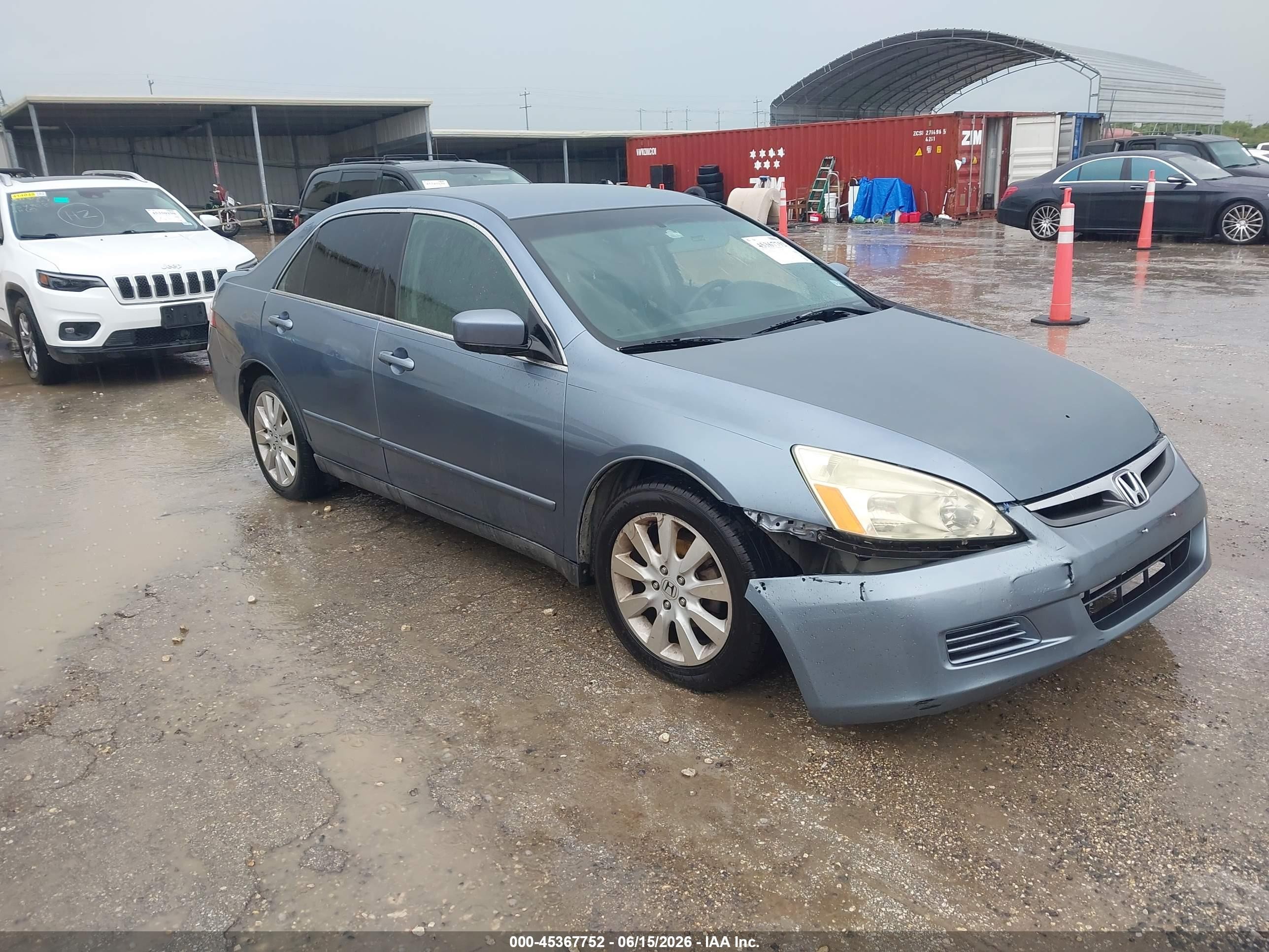 2007 Honda Accord 3.0 Se Light Blue vin: 1HGCM66437A039900