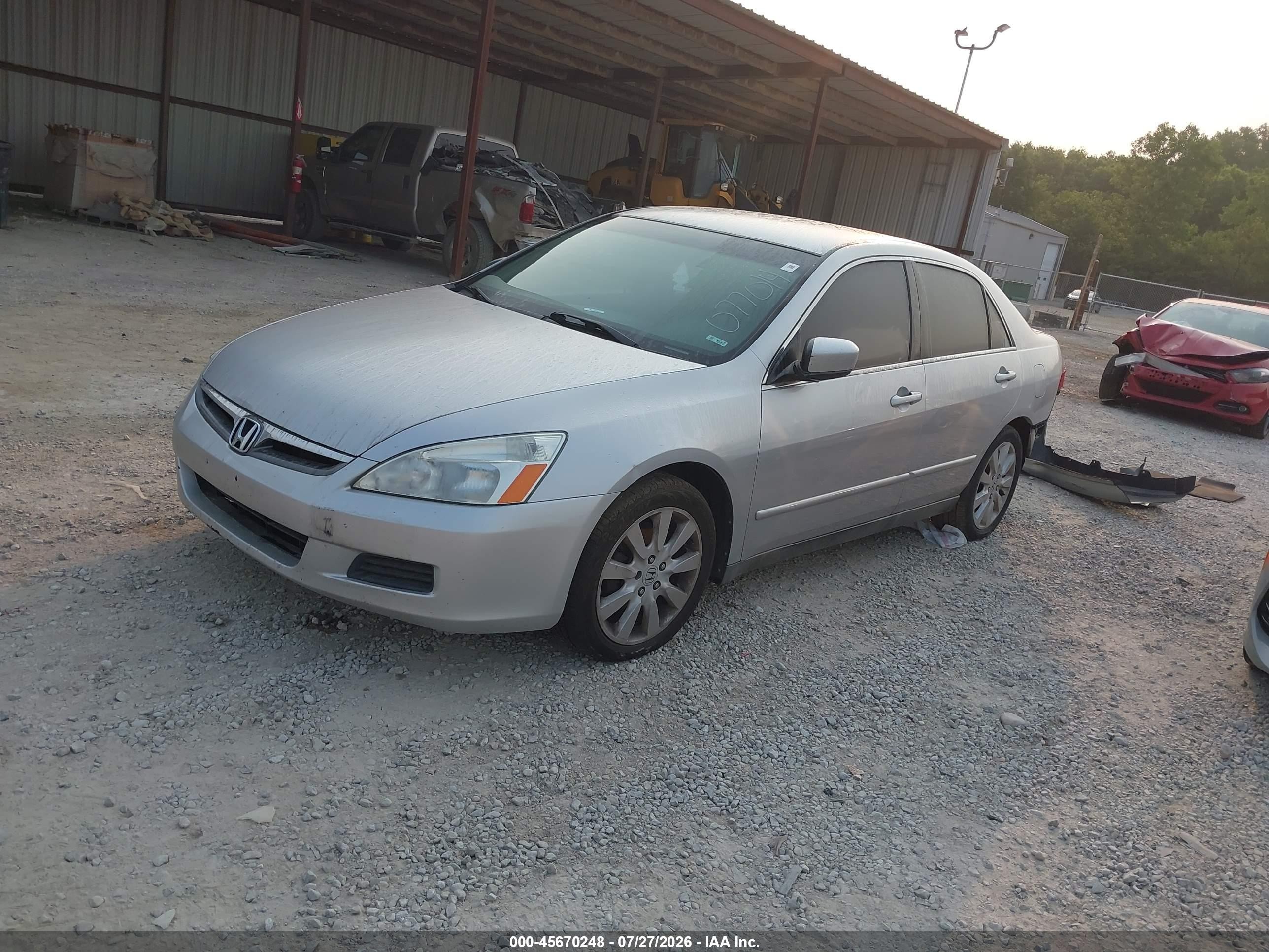 2007 Honda Accord 3.0 Se Silver vin: 1HGCM66437A077014
