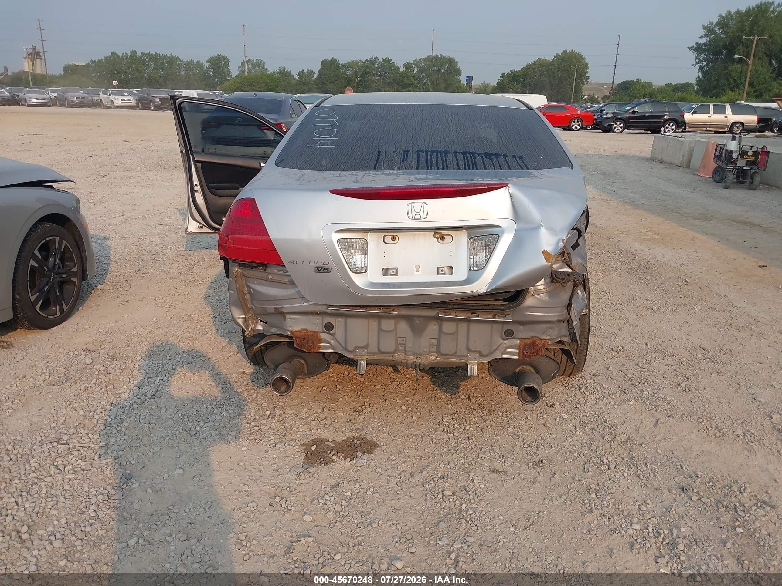 2007 Honda Accord 3.0 Se Silver vin: 1HGCM66437A077014