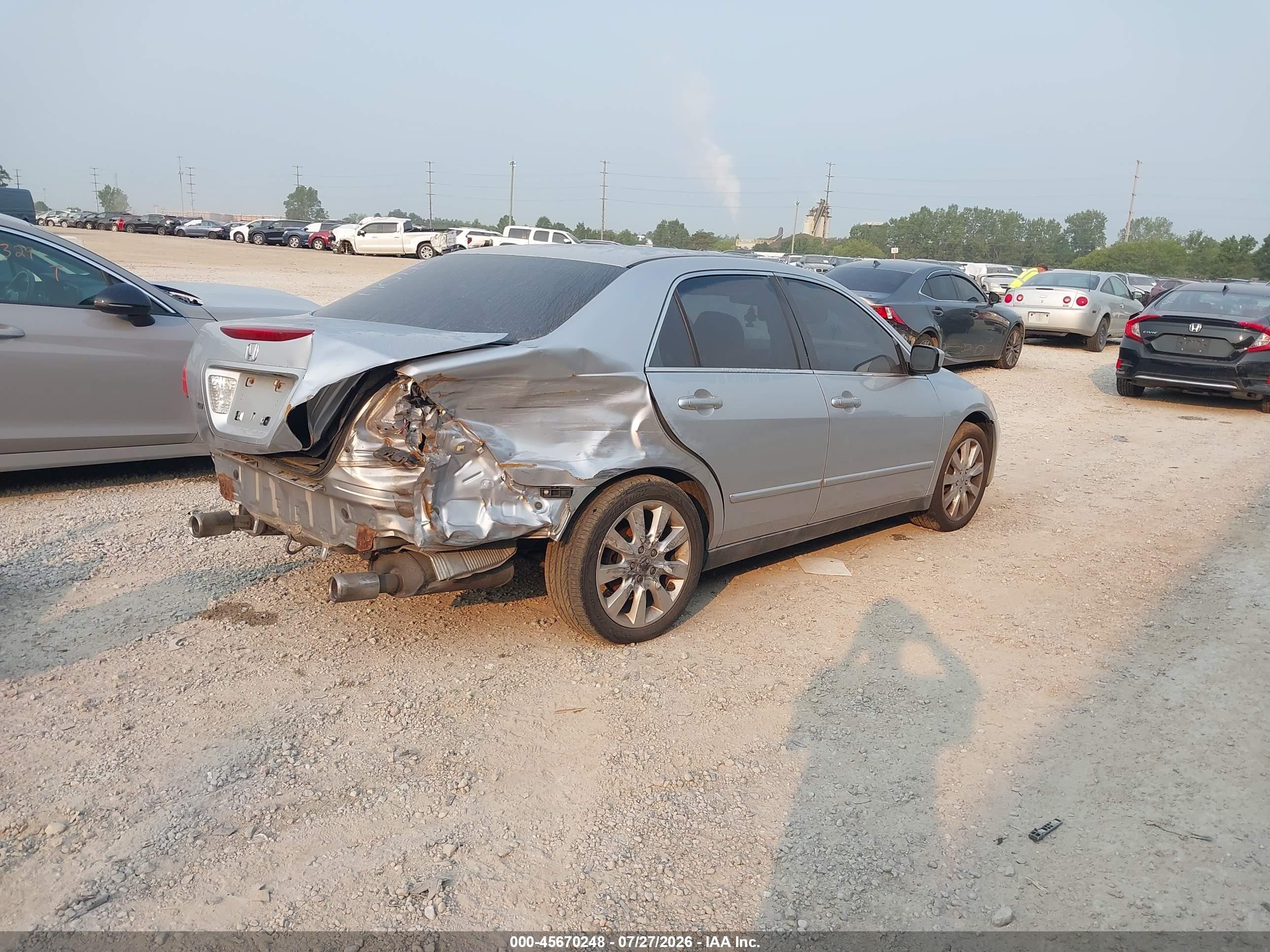 2007 Honda Accord 3.0 Se Silver vin: 1HGCM66437A077014