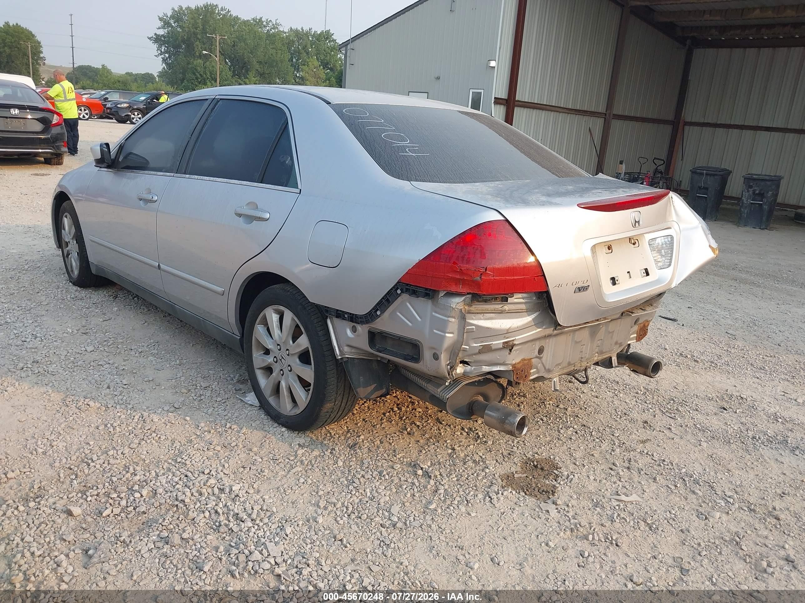 2007 Honda Accord 3.0 Se Silver vin: 1HGCM66437A077014