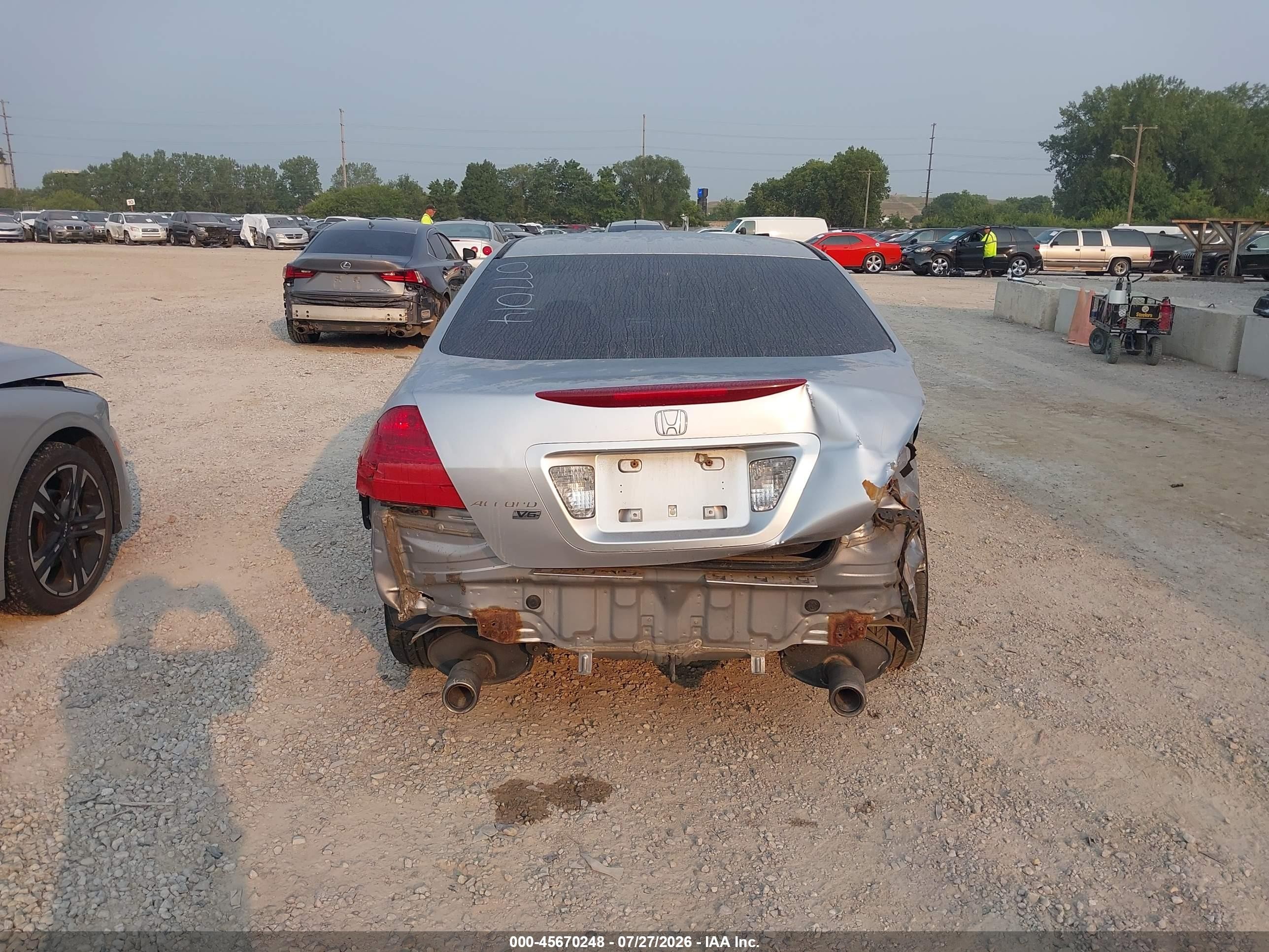 2007 Honda Accord 3.0 Se Silver vin: 1HGCM66437A077014
