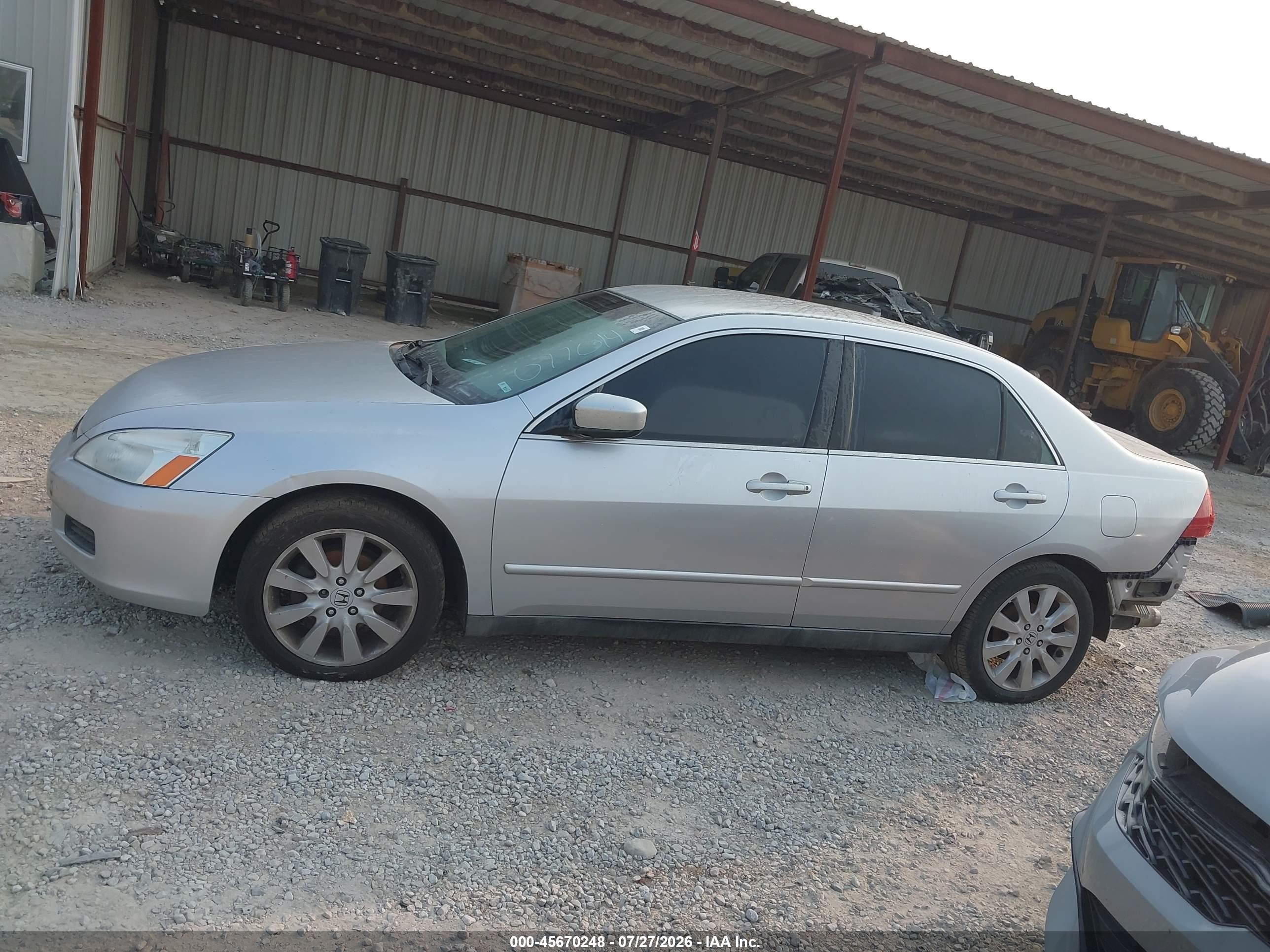 2007 Honda Accord 3.0 Se Silver vin: 1HGCM66437A077014