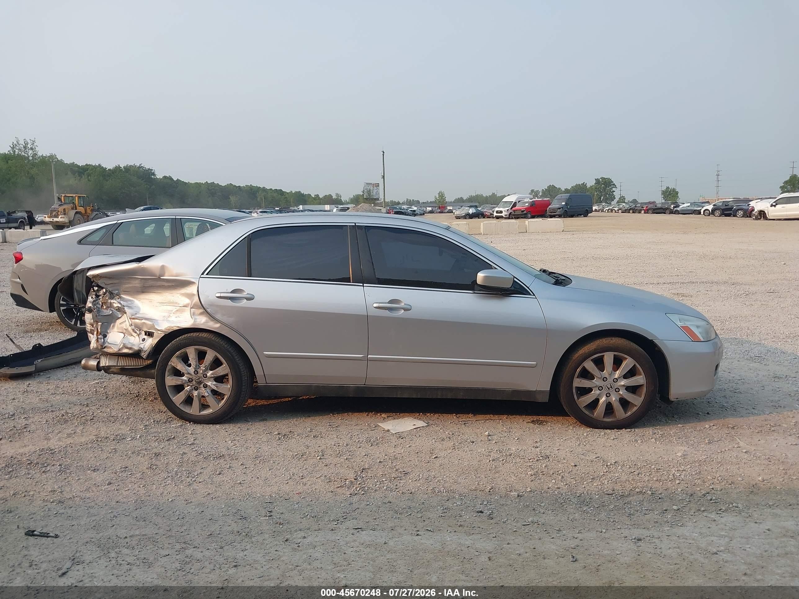 2007 Honda Accord 3.0 Se Silver vin: 1HGCM66437A077014