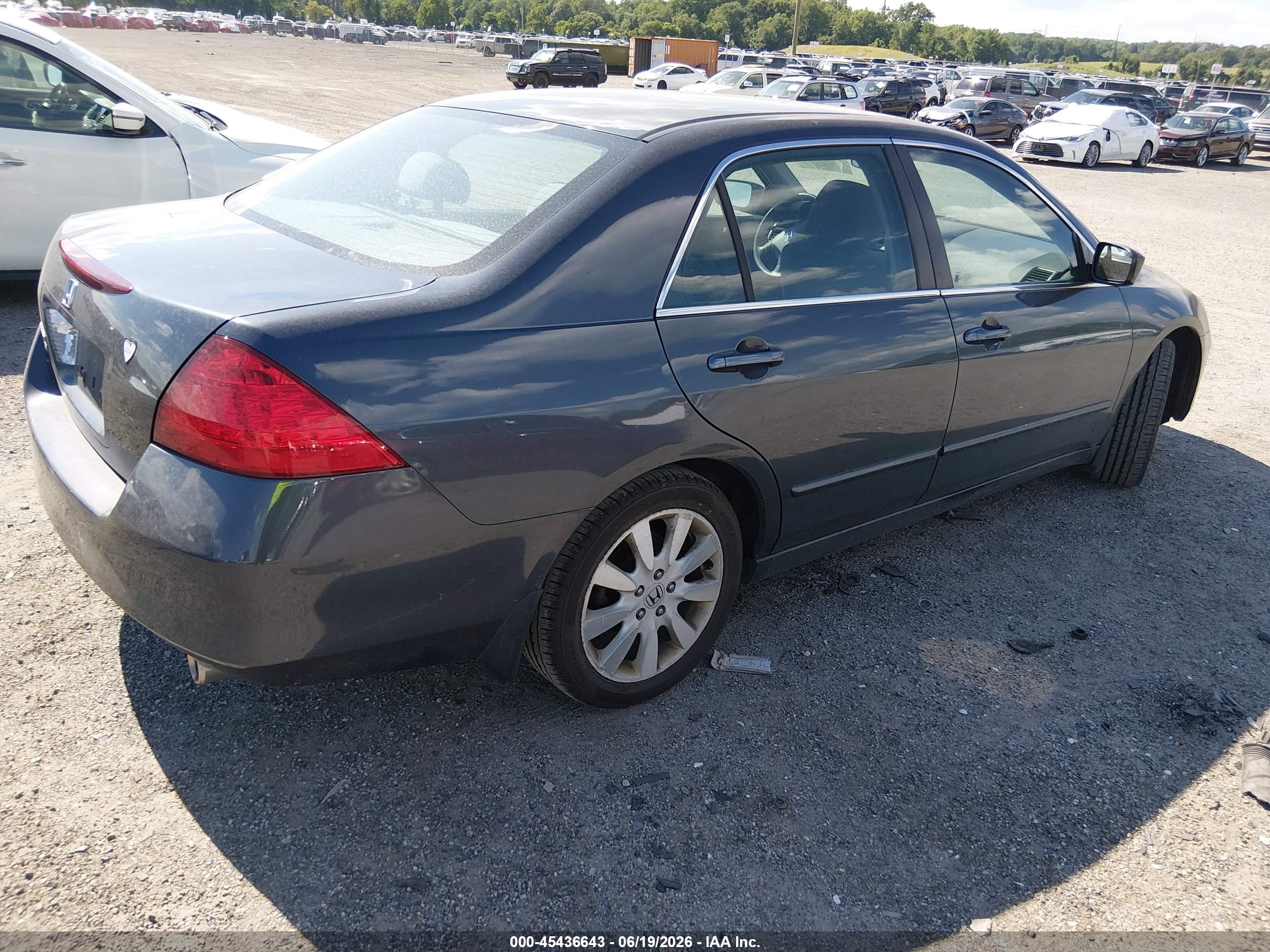 2007 Honda Accord 3.0 Se Gray vin: 1HGCM66437A078695
