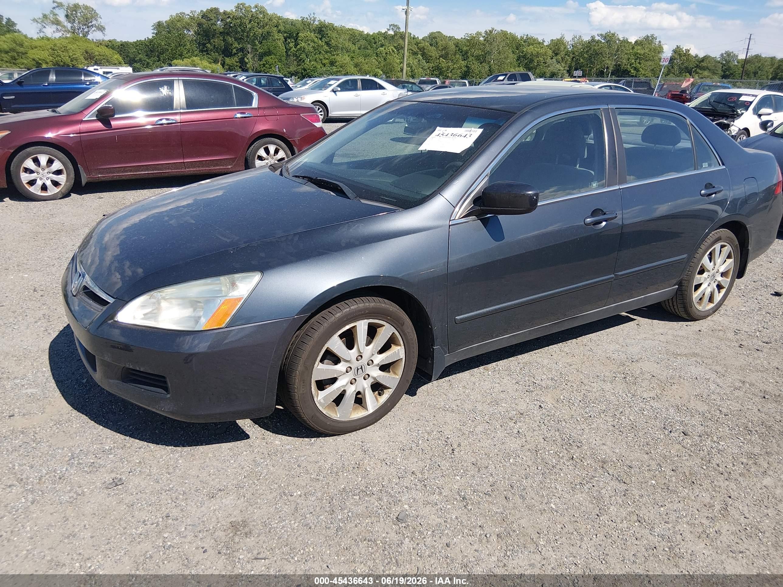 2007 Honda Accord 3.0 Se Gray vin: 1HGCM66437A078695