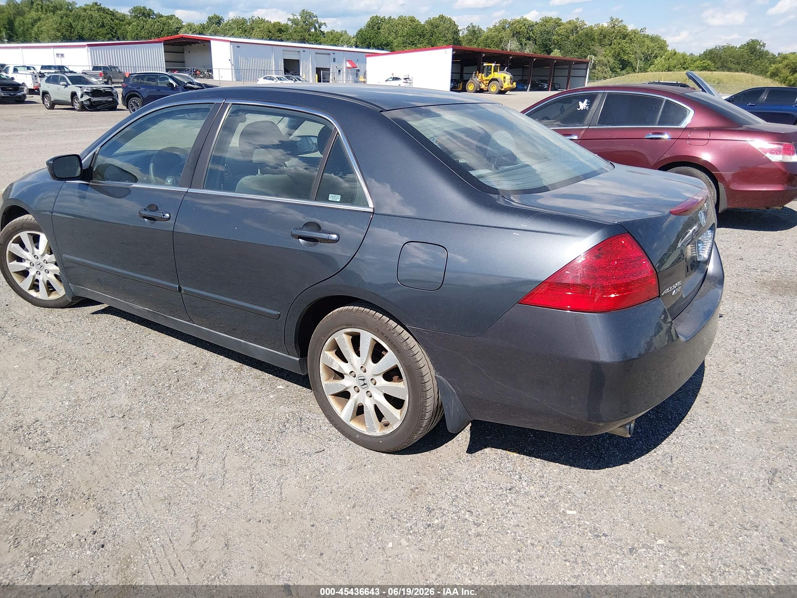 2007 Honda Accord 3.0 Se Gray vin: 1HGCM66437A078695