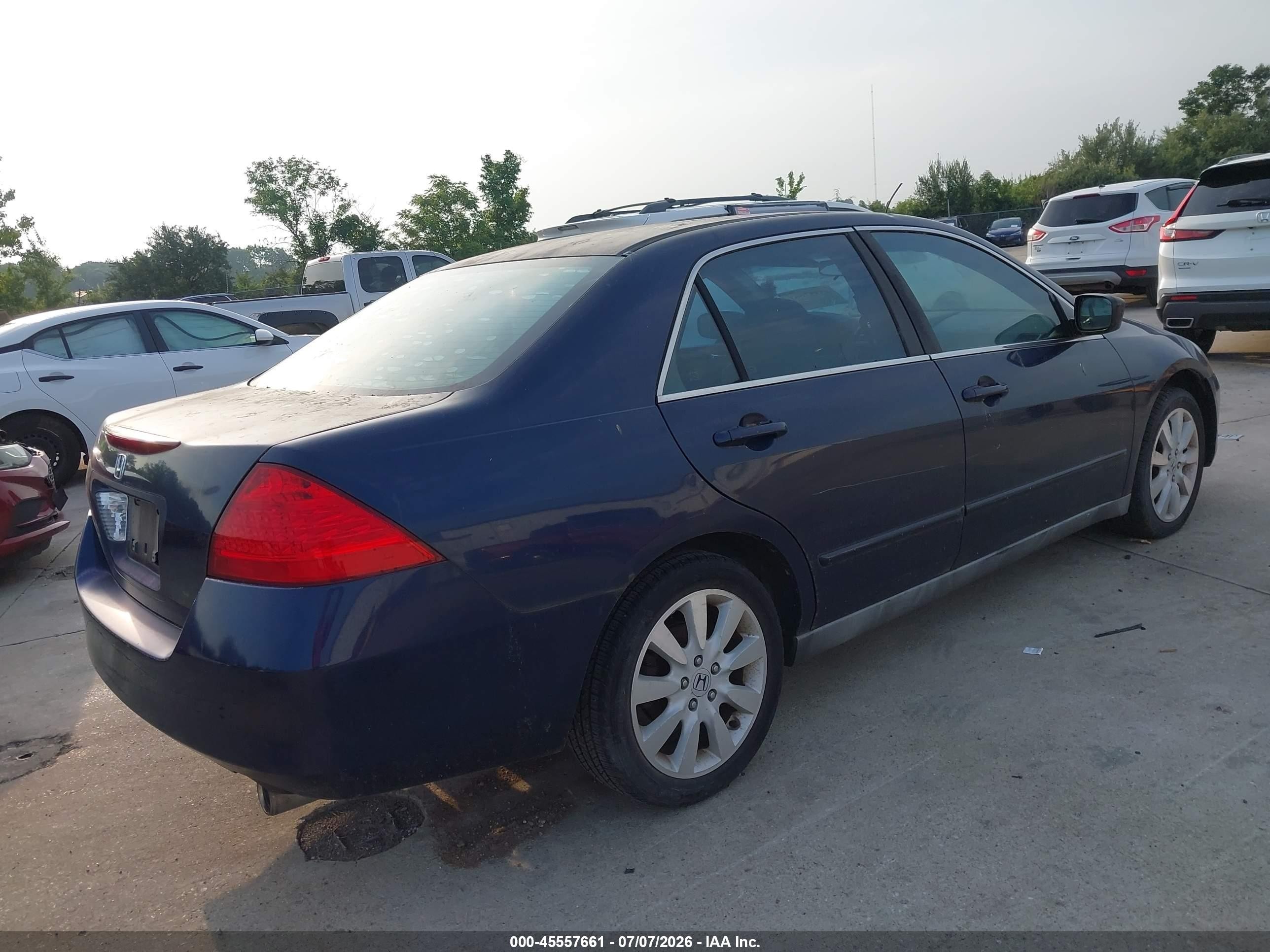 2007 Honda Accord 3.0 Se Blue vin: 1HGCM66437A079863