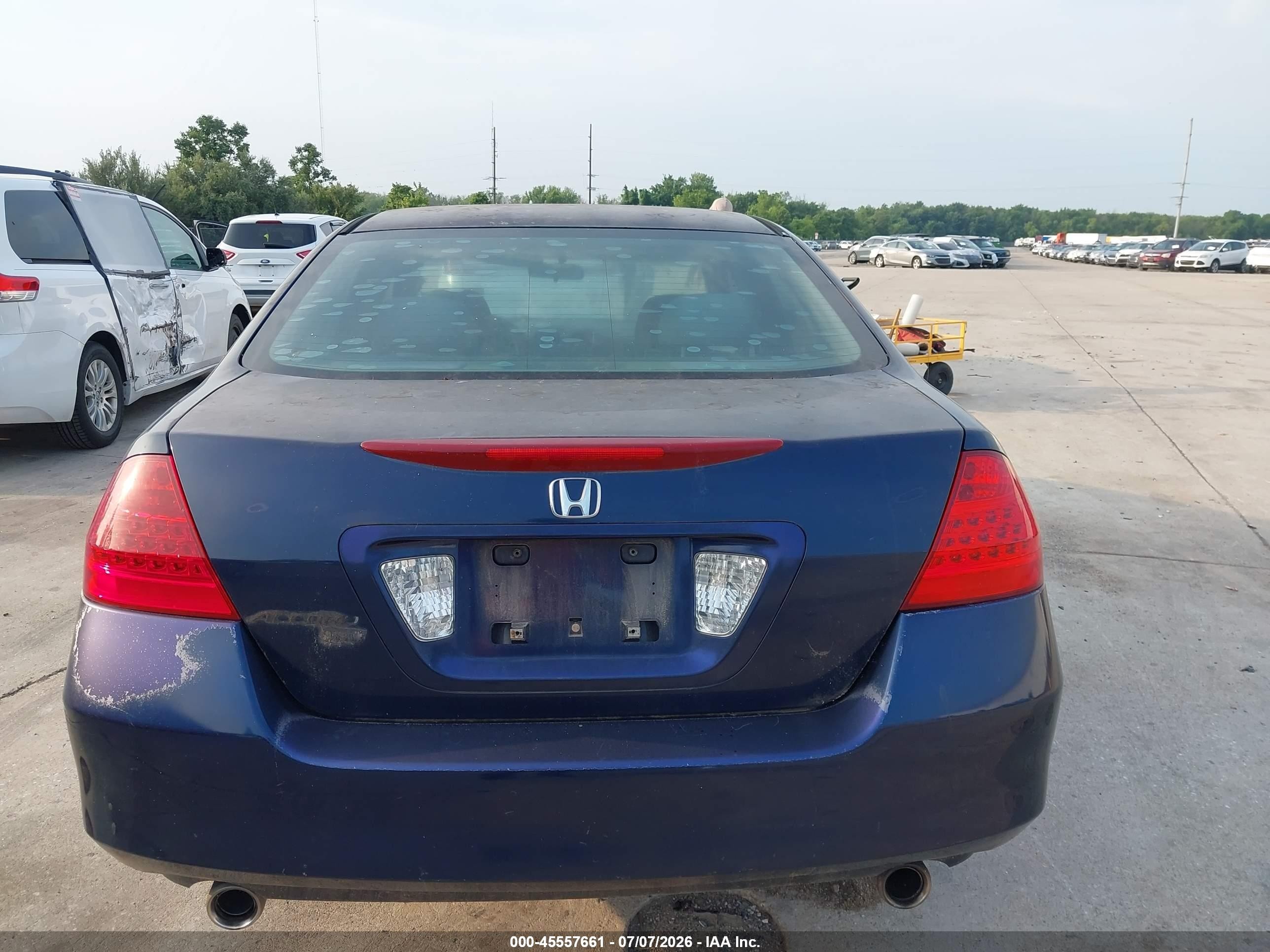 2007 Honda Accord 3.0 Se Blue vin: 1HGCM66437A079863