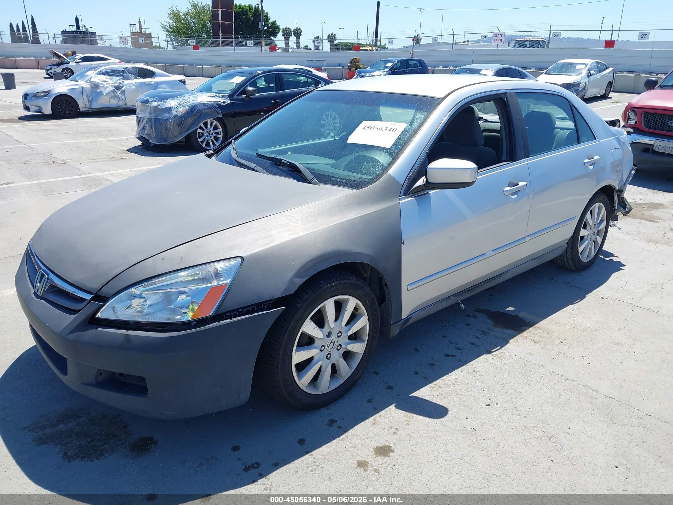 2007 Honda Accord 3.0 Se Серый vin: 1HGCM66447A104060