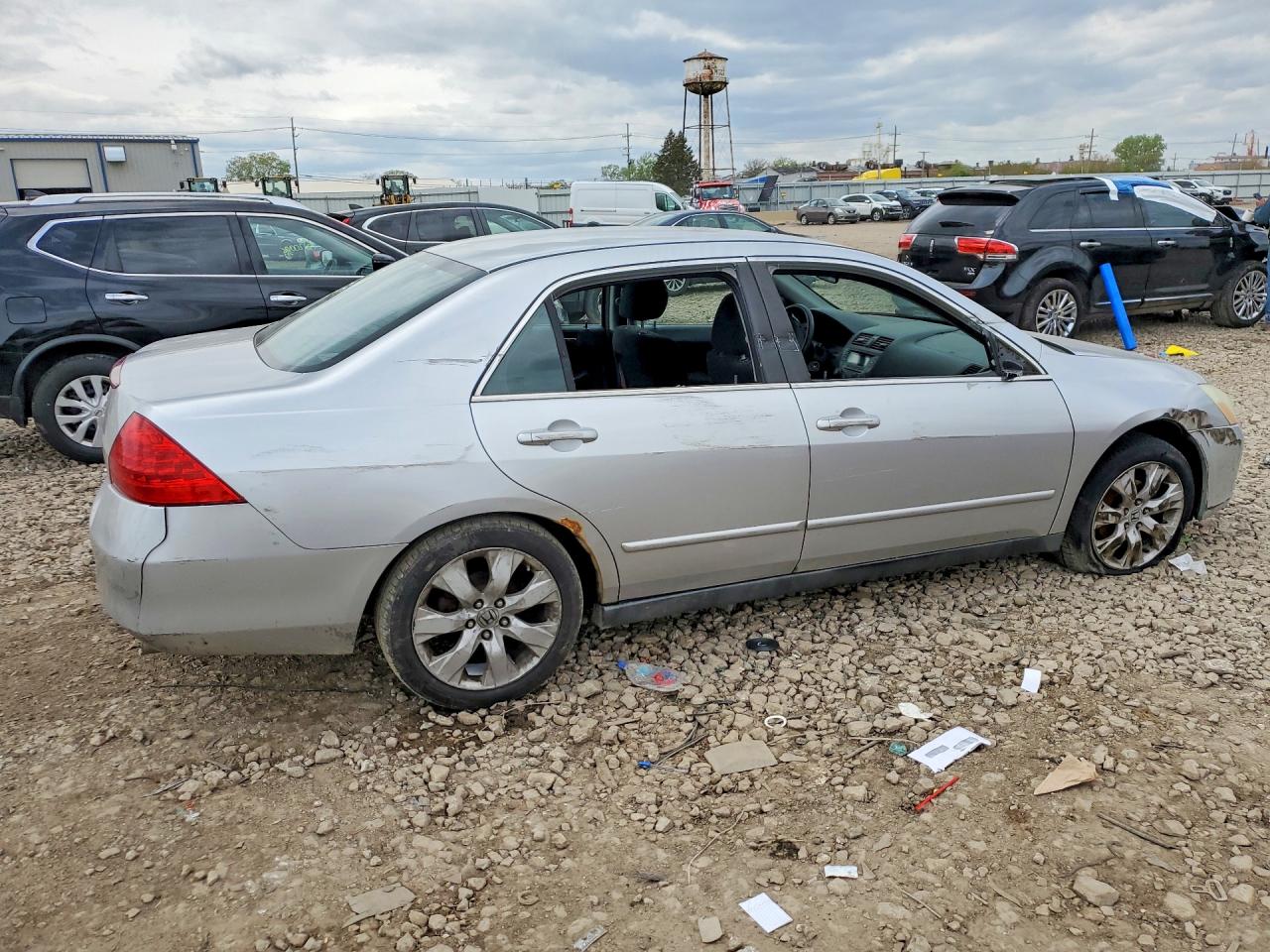 2007 Honda Accord Se Silver vin: 1HGCM66457A059355