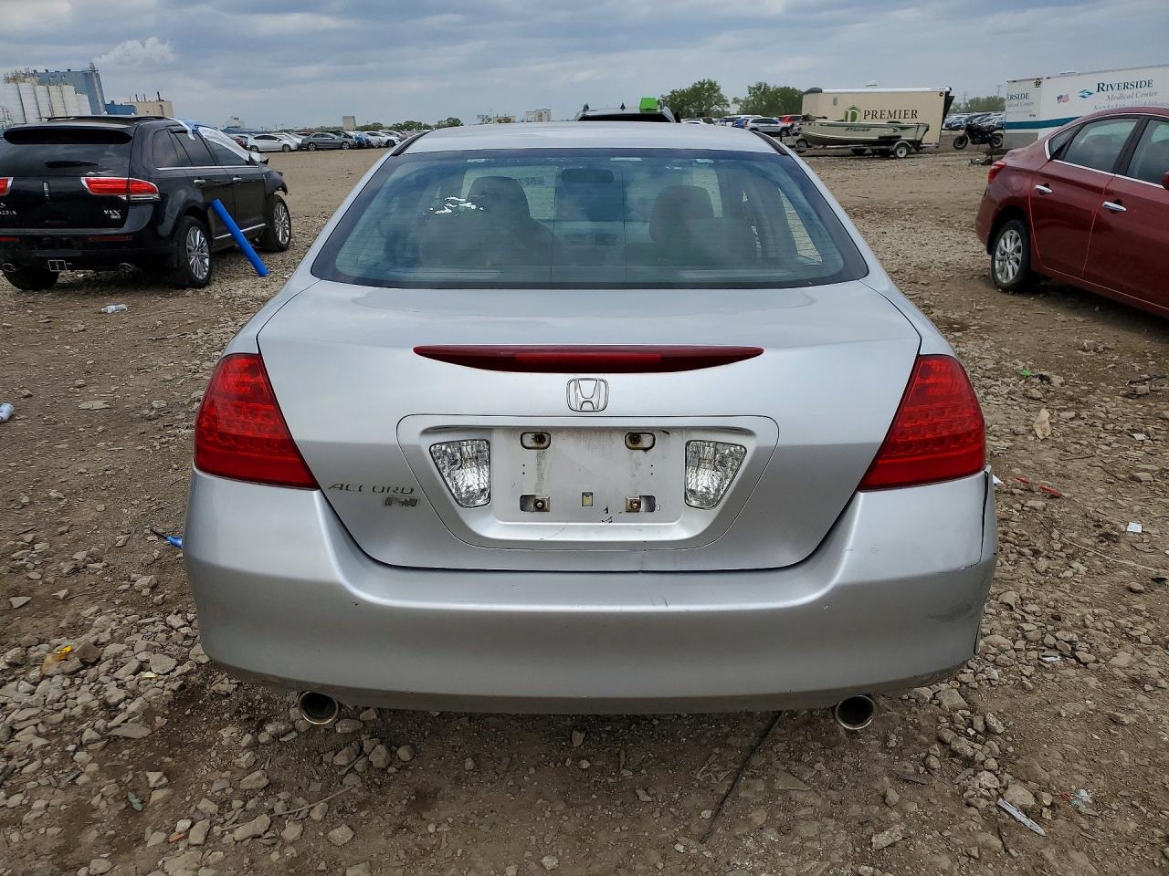 2007 Honda Accord Se Silver vin: 1HGCM66457A059355