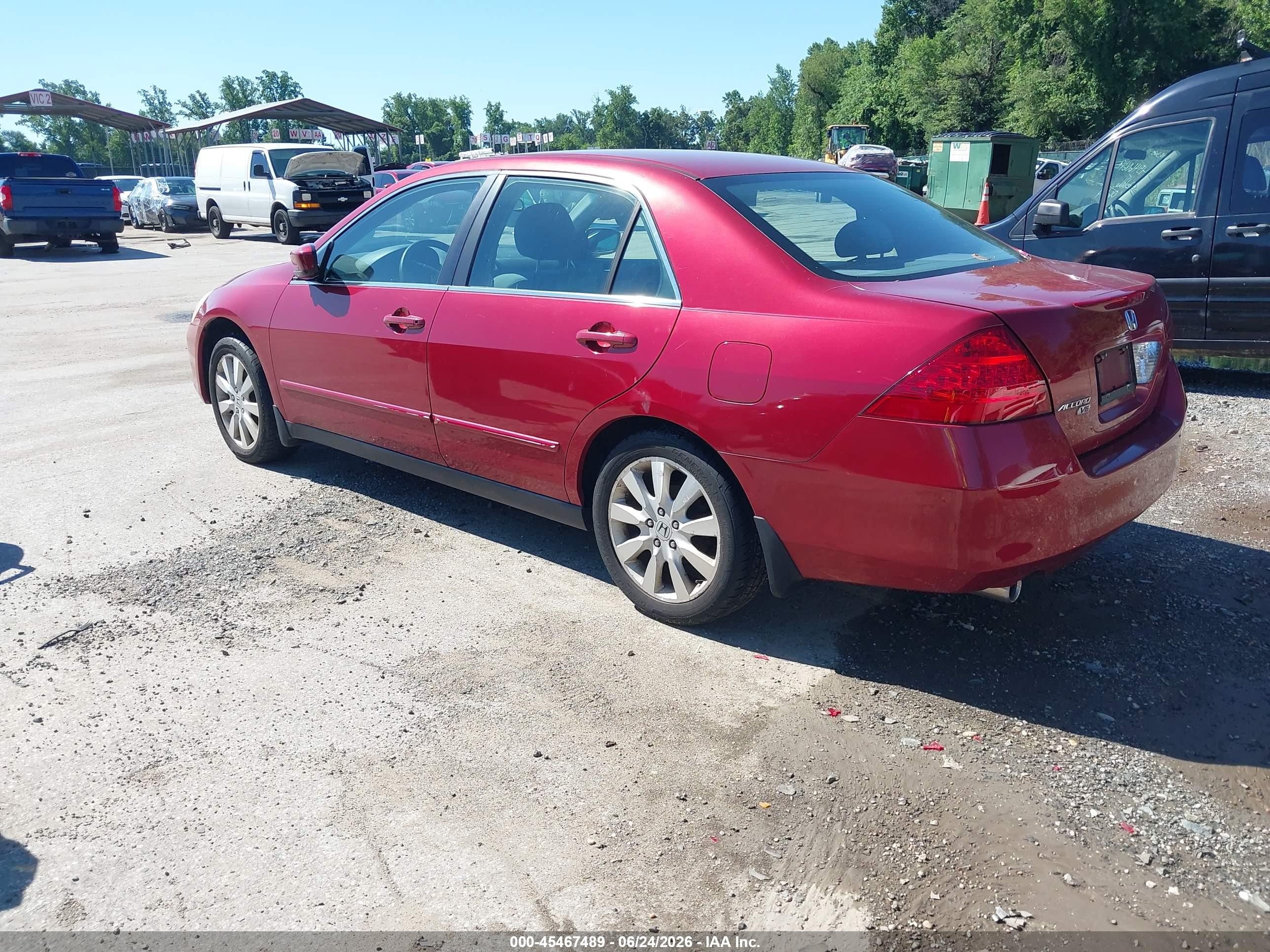 2007 Honda Accord 3.0 Se Red vin: 1HGCM66457A082778