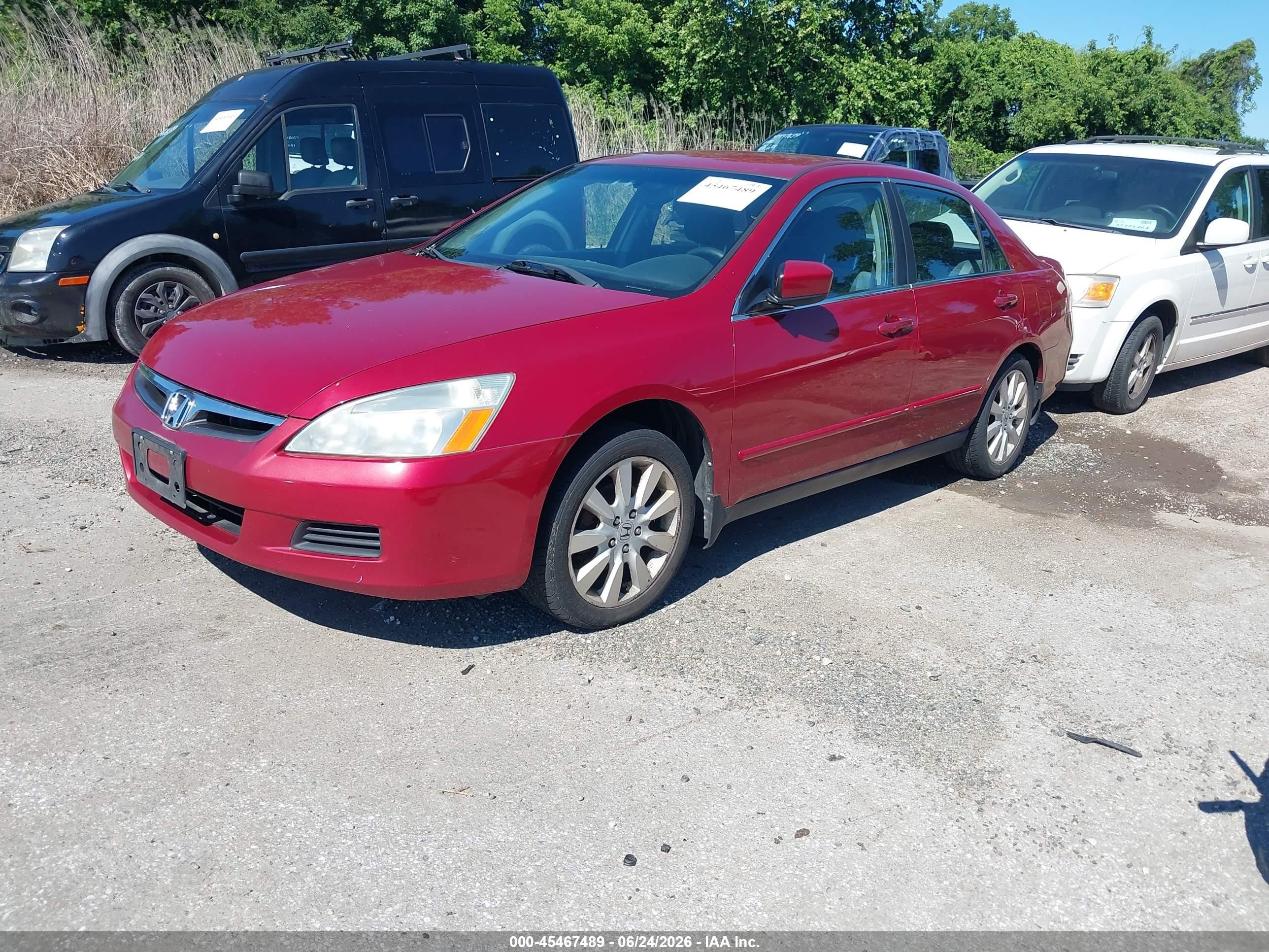 2007 Honda Accord 3.0 Se Red vin: 1HGCM66457A082778