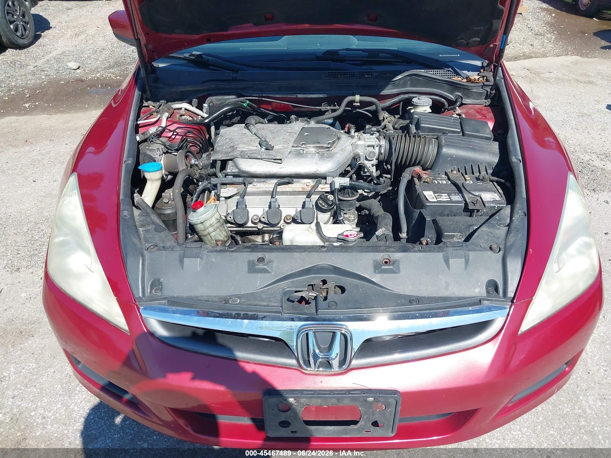 2007 Honda Accord 3.0 Se Red vin: 1HGCM66457A082778