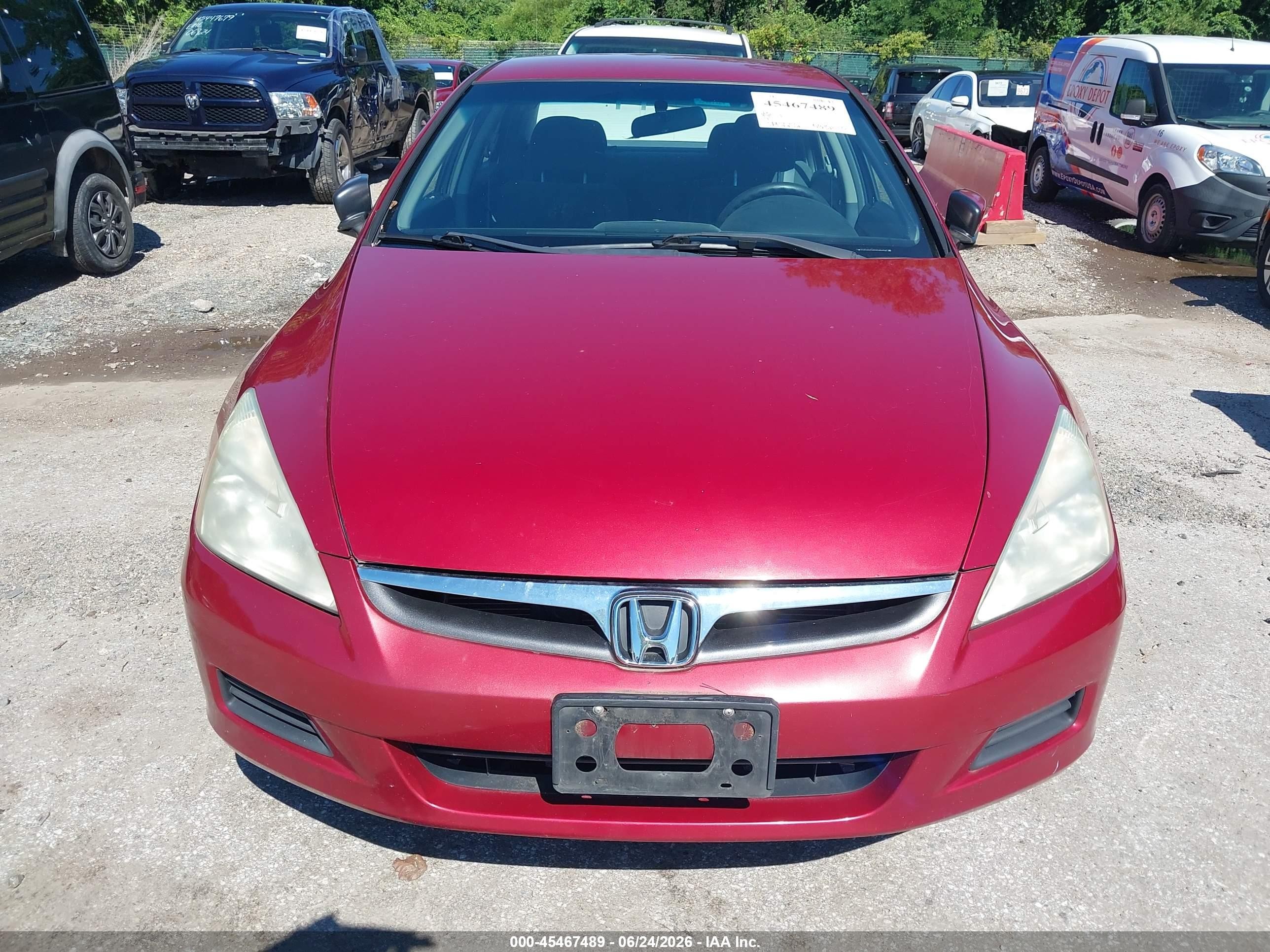 2007 Honda Accord 3.0 Se Red vin: 1HGCM66457A082778
