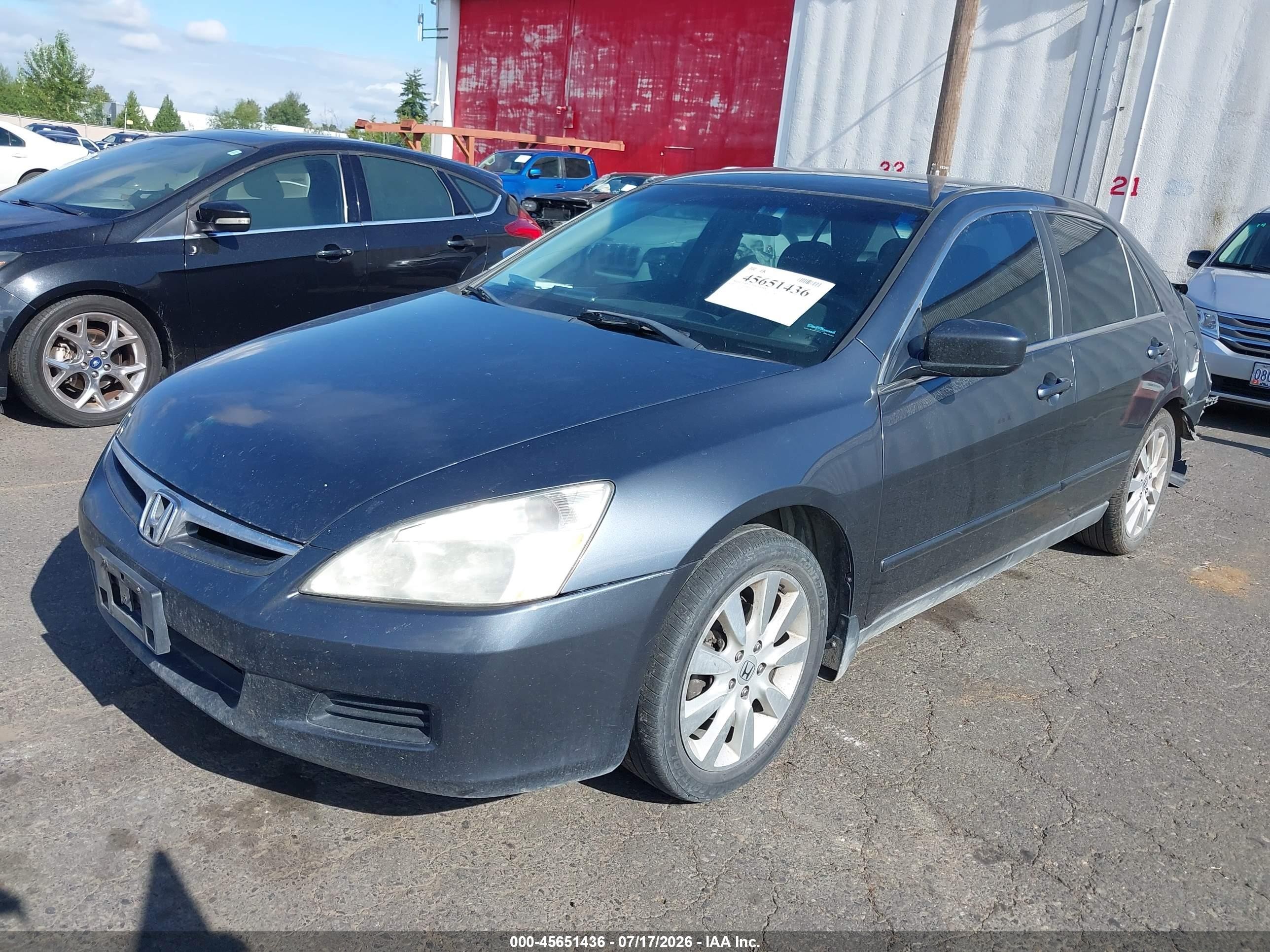 2007 Honda Accord 3.0 Se Gray vin: 1HGCM66457A090461