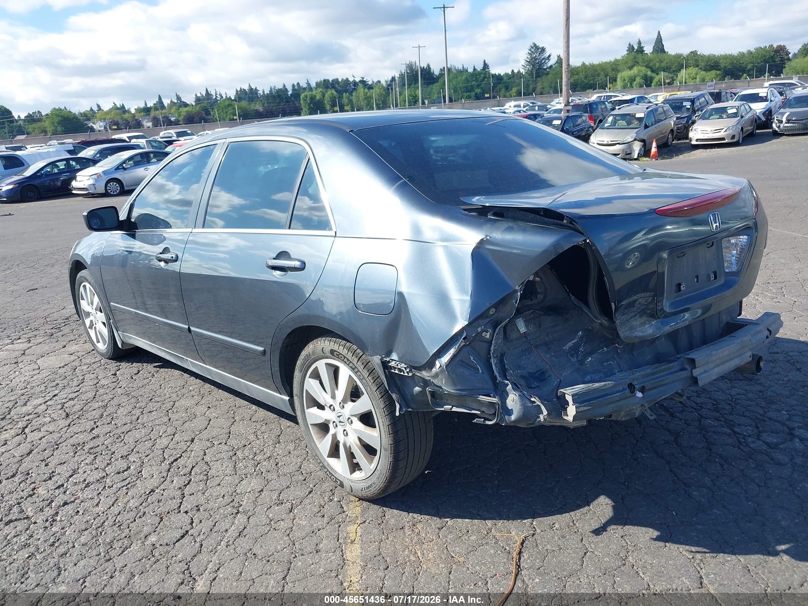 2007 Honda Accord 3.0 Se Gray vin: 1HGCM66457A090461