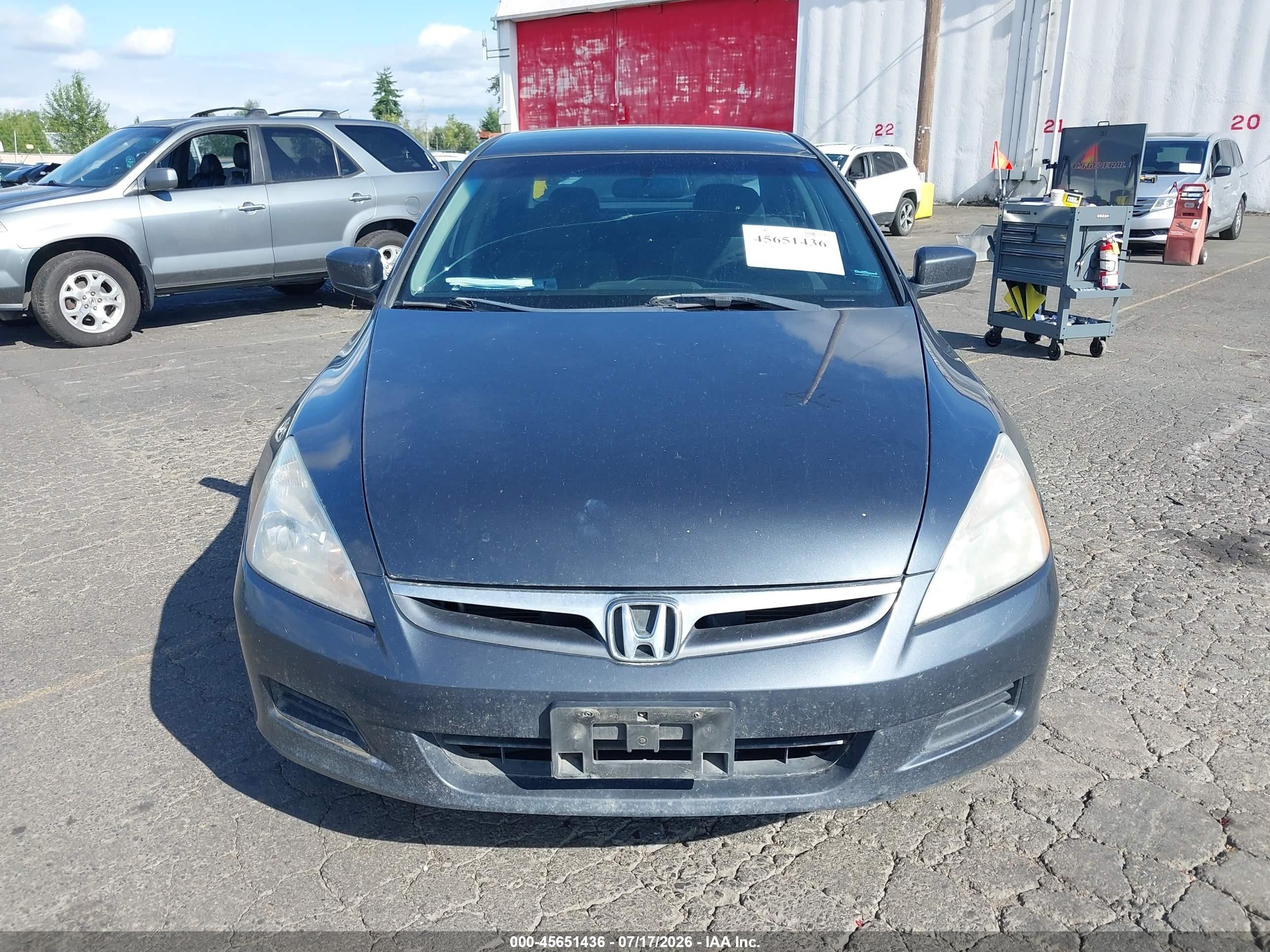 2007 Honda Accord 3.0 Se Gray vin: 1HGCM66457A090461