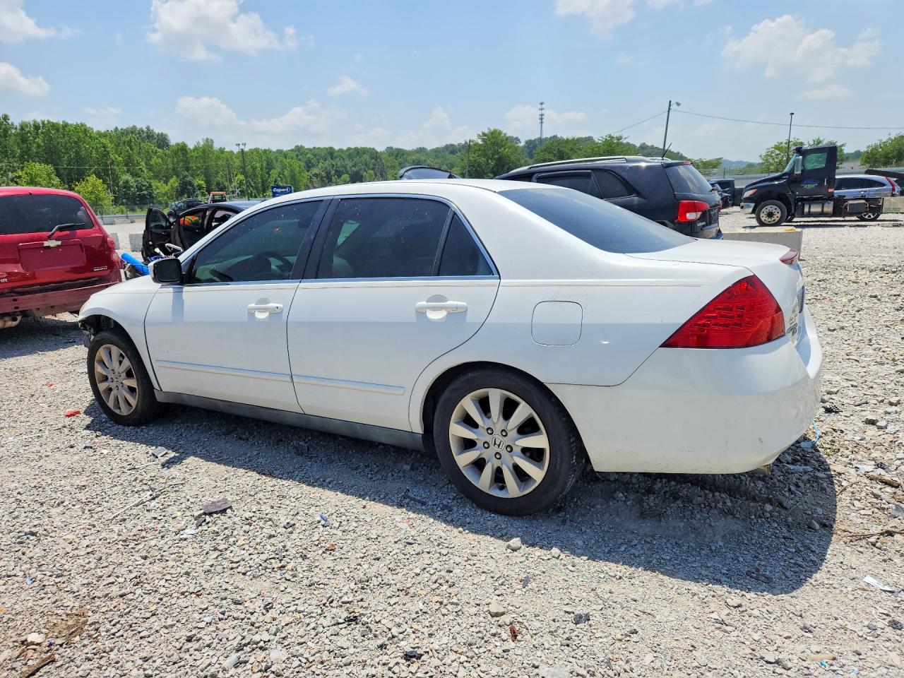 2007 Honda Accord Se White vin: 1HGCM66467A047067
