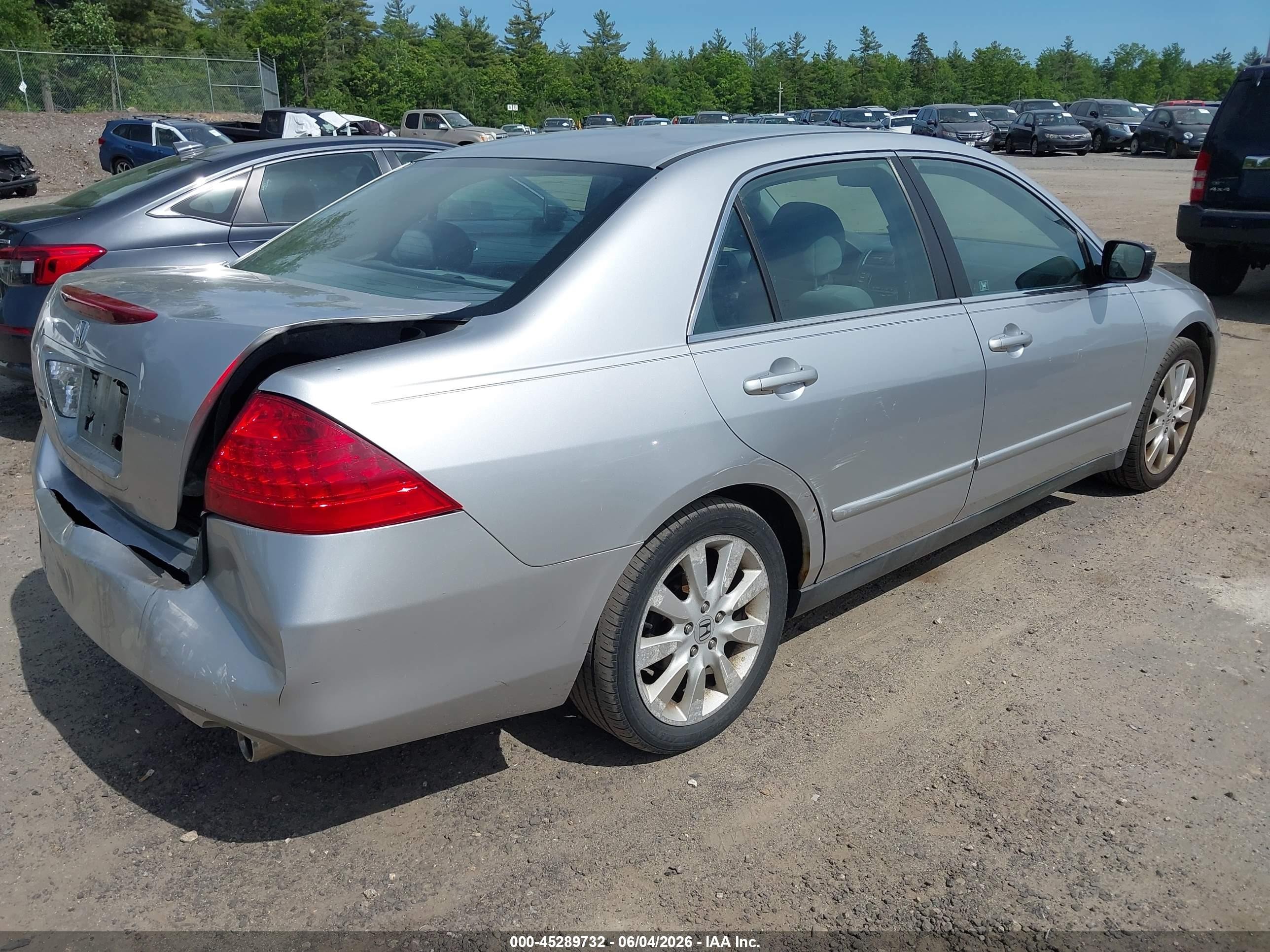 2007 Honda Accord 3.0 Se Silver vin: 1HGCM66467A060157