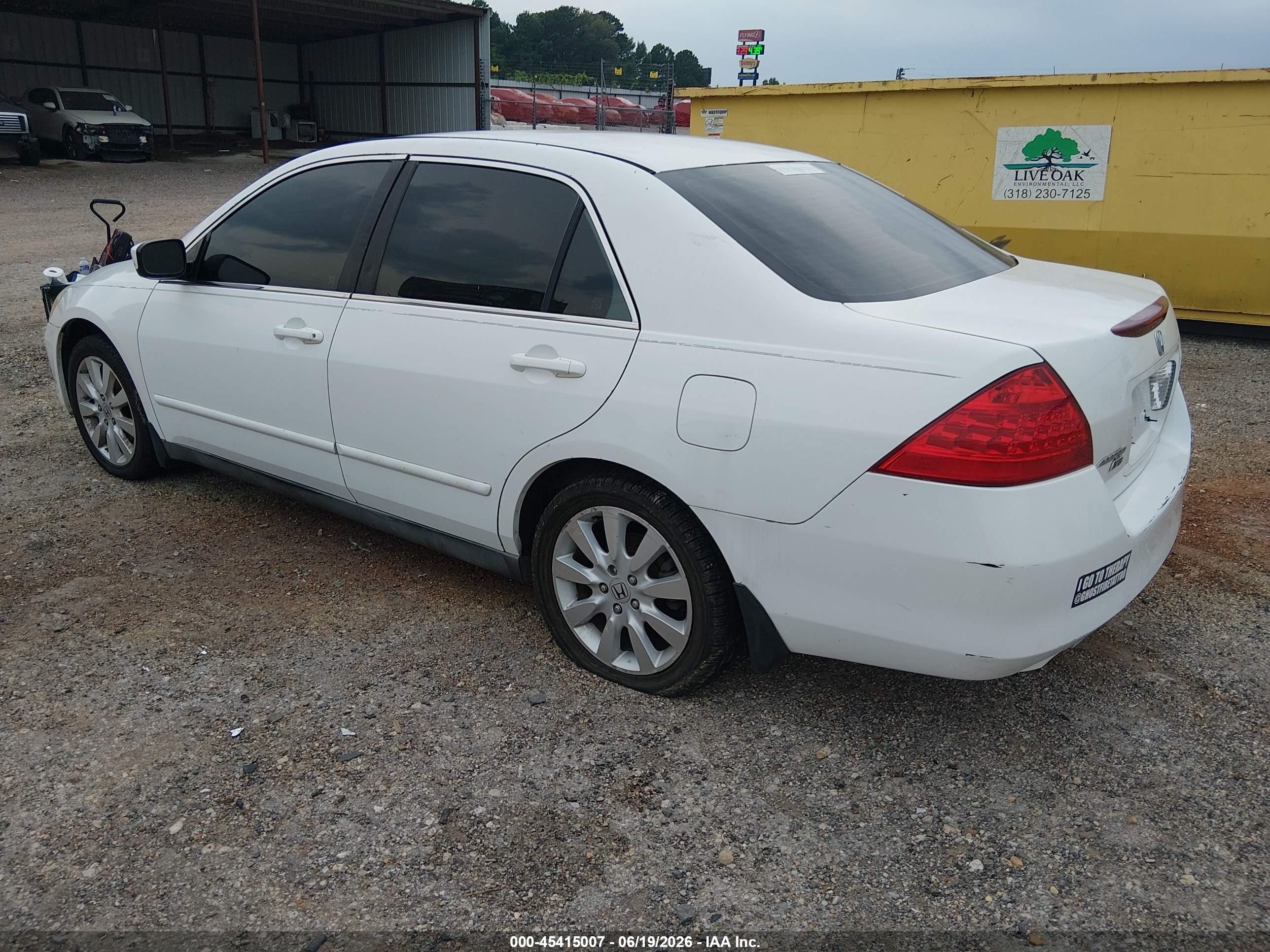 2007 Honda Accord 3.0 Se White vin: 1HGCM66477A009802