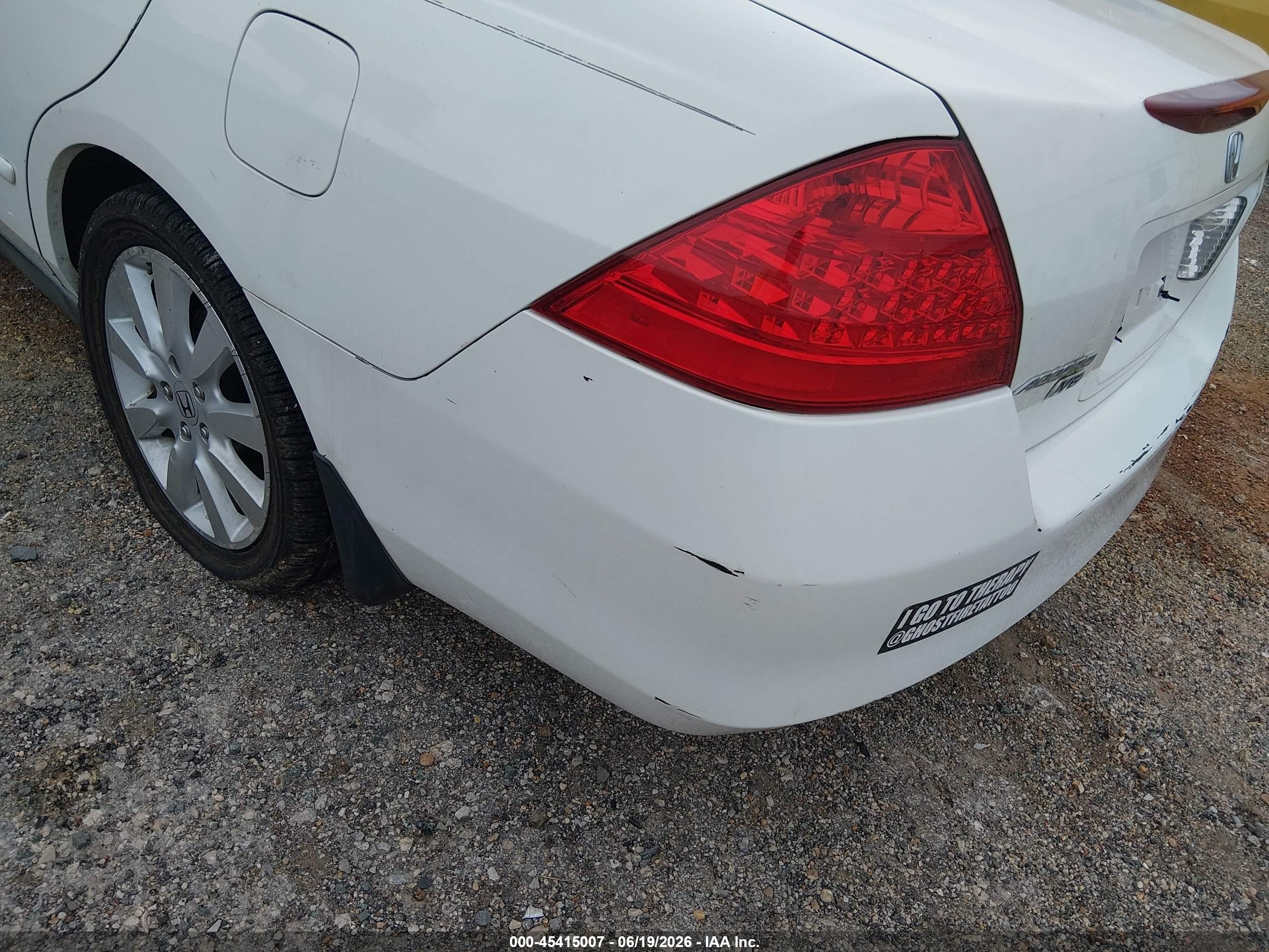 2007 Honda Accord 3.0 Se White vin: 1HGCM66477A009802