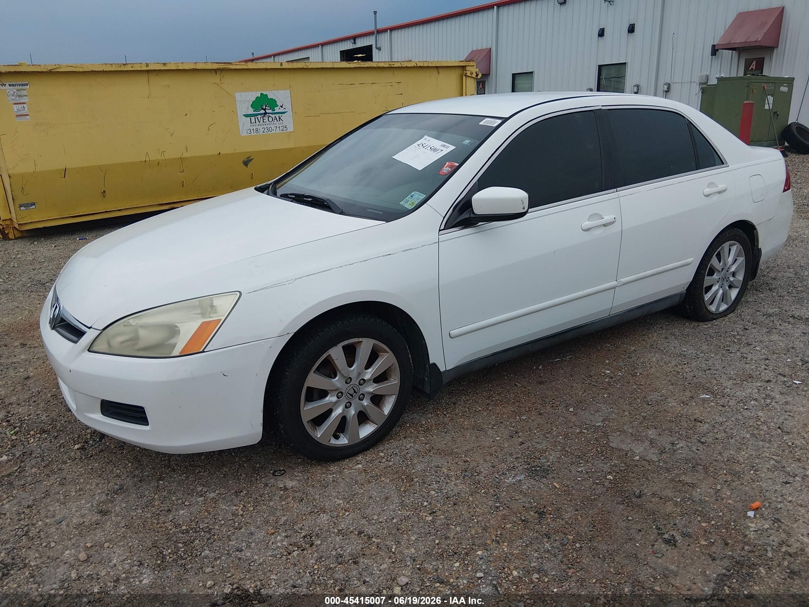 2007 Honda Accord 3.0 Se White vin: 1HGCM66477A009802
