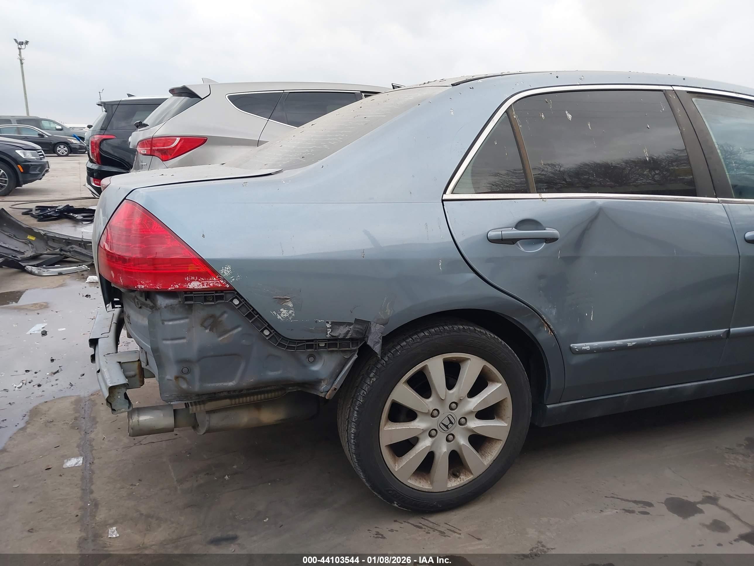 2007 Honda Accord 3.0 Se Gray vin: 1HGCM66477A044677