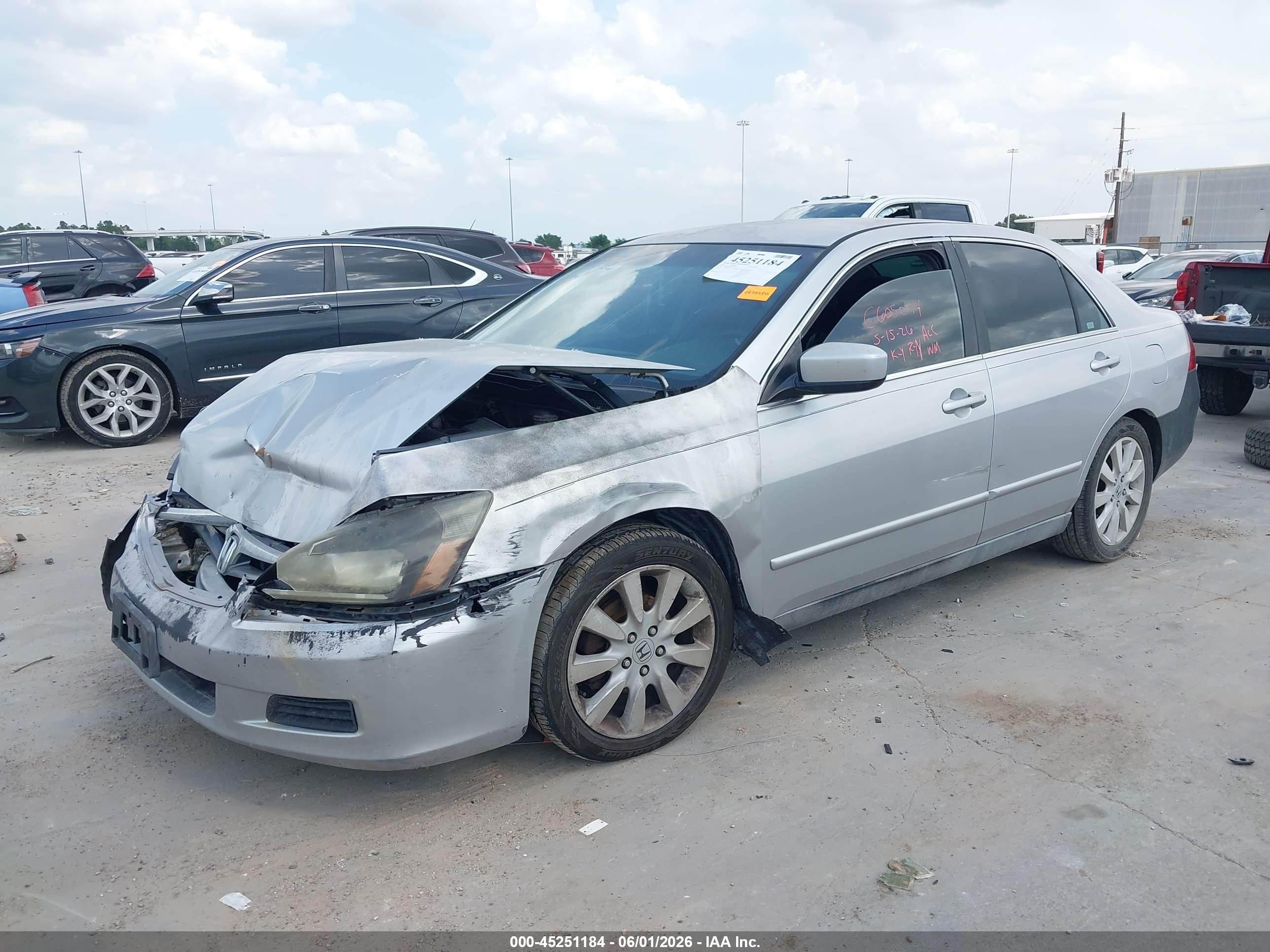 2007 Honda Accord 3.0 Se Silver vin: 1HGCM66477A056733