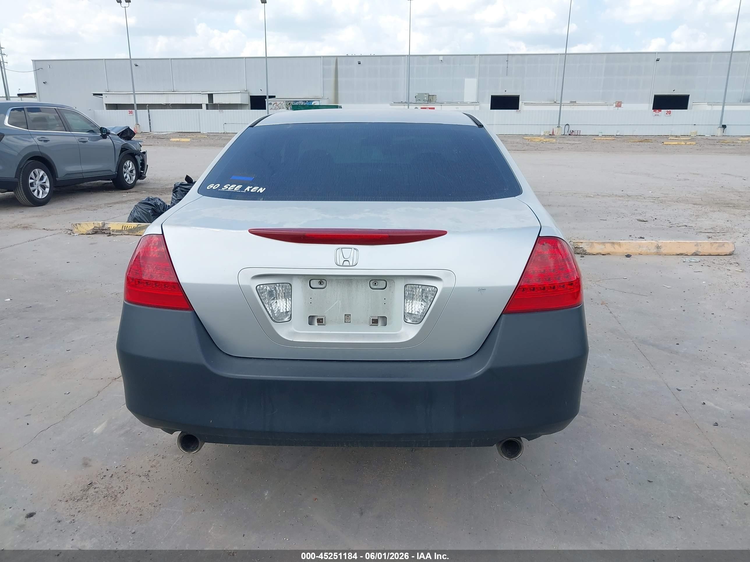 2007 Honda Accord 3.0 Se Silver vin: 1HGCM66477A056733