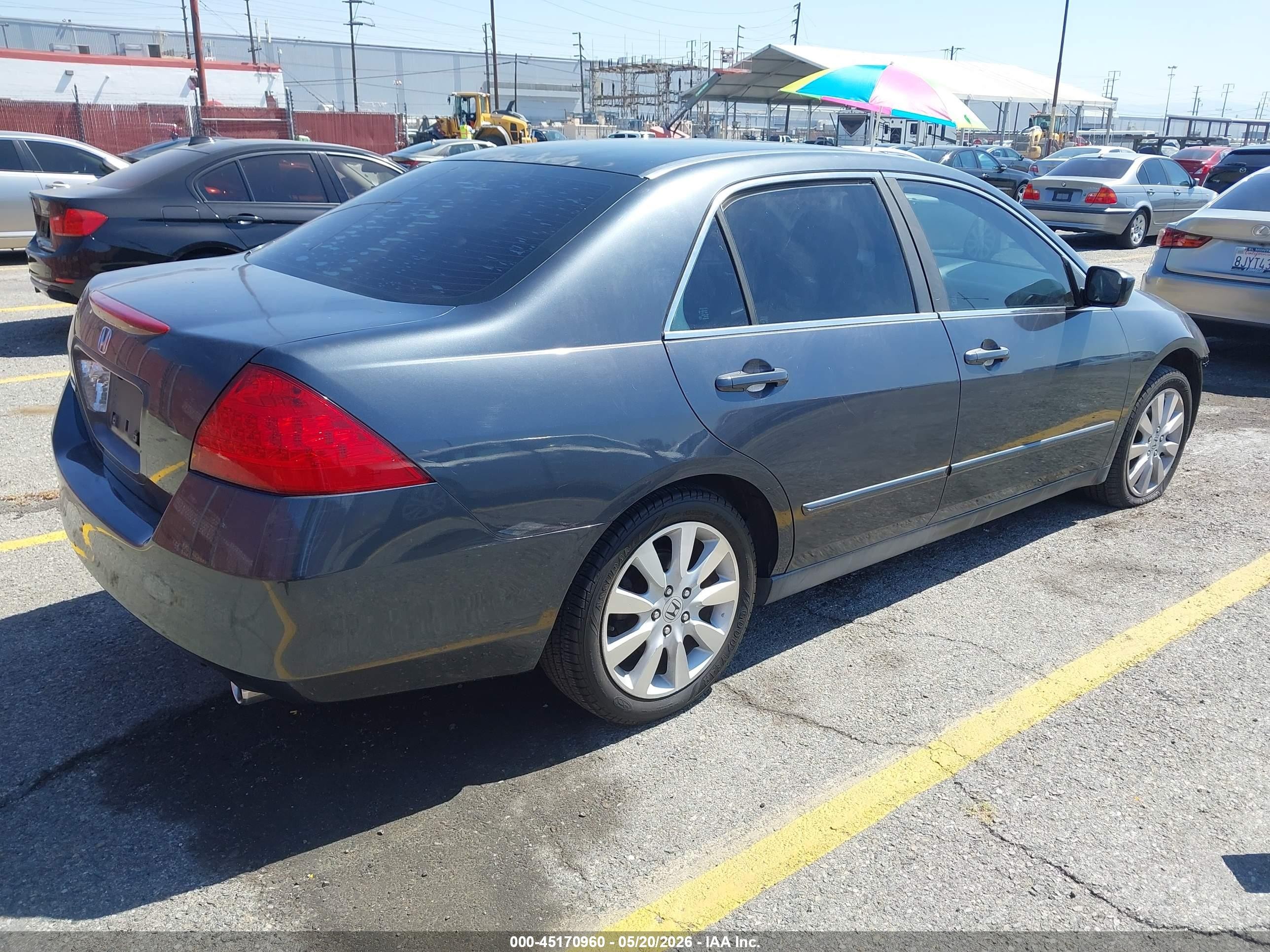 2007 Honda Accord 3.0 Se Gray vin: 1HGCM66477A084841