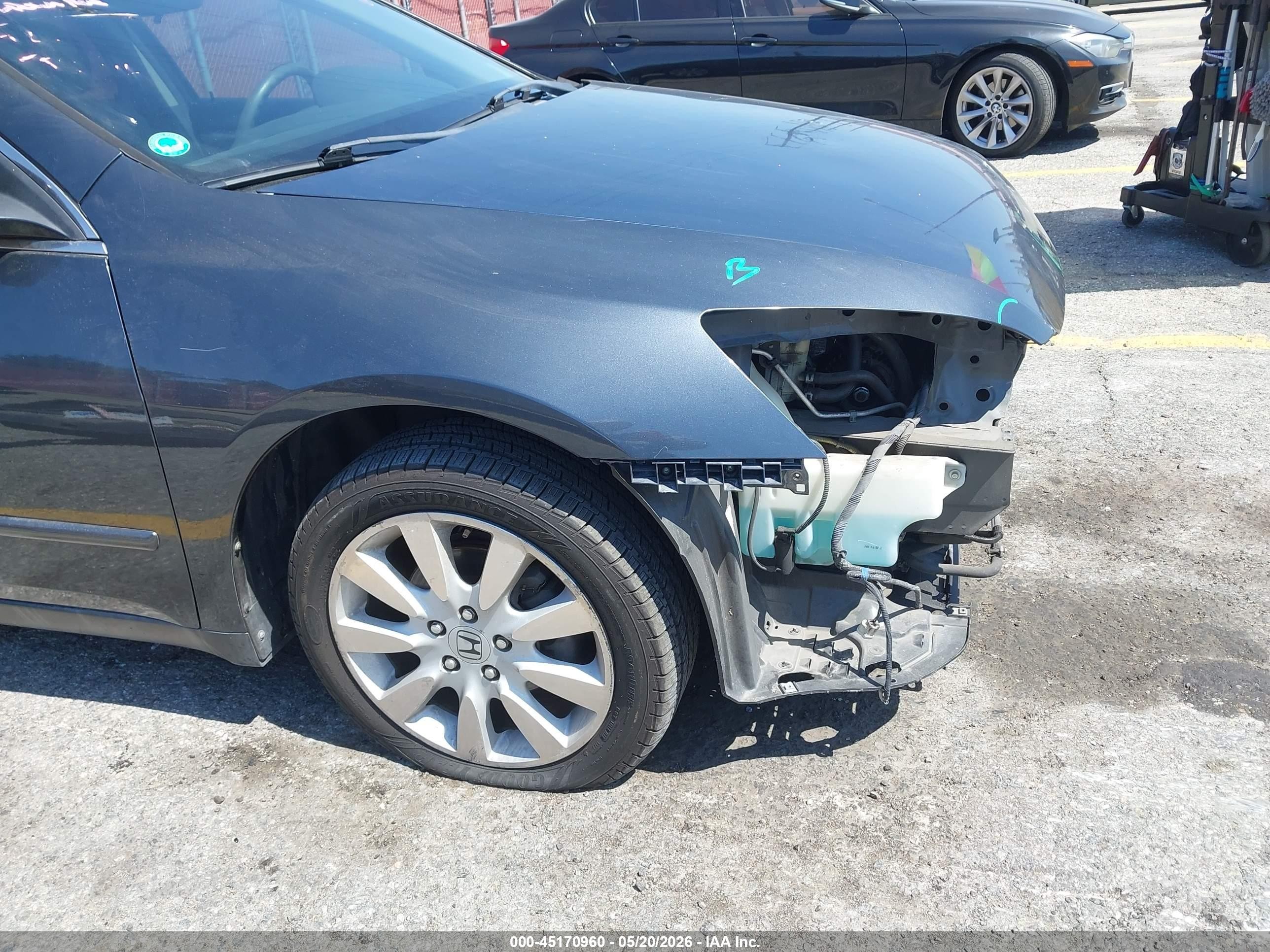 2007 Honda Accord 3.0 Se Gray vin: 1HGCM66477A084841