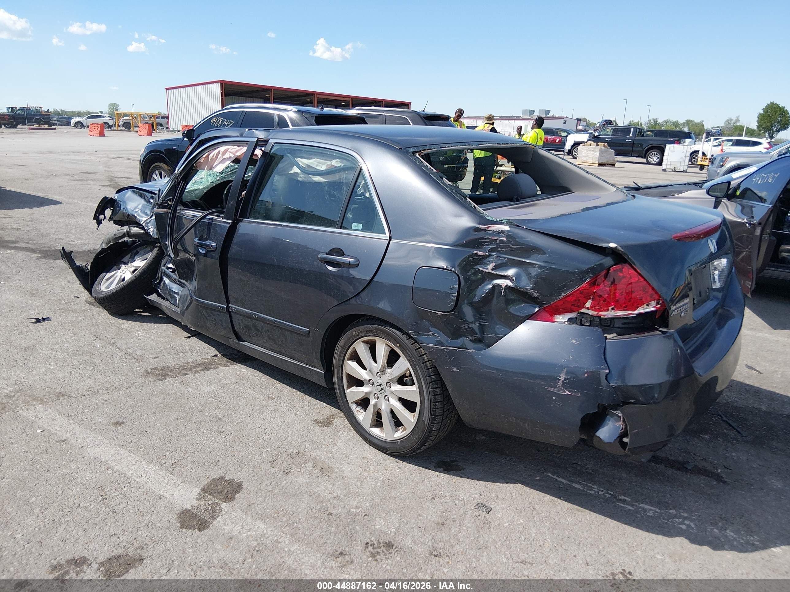 2007 Honda Accord 3.0 Se Gray vin: 1HGCM66487A036653