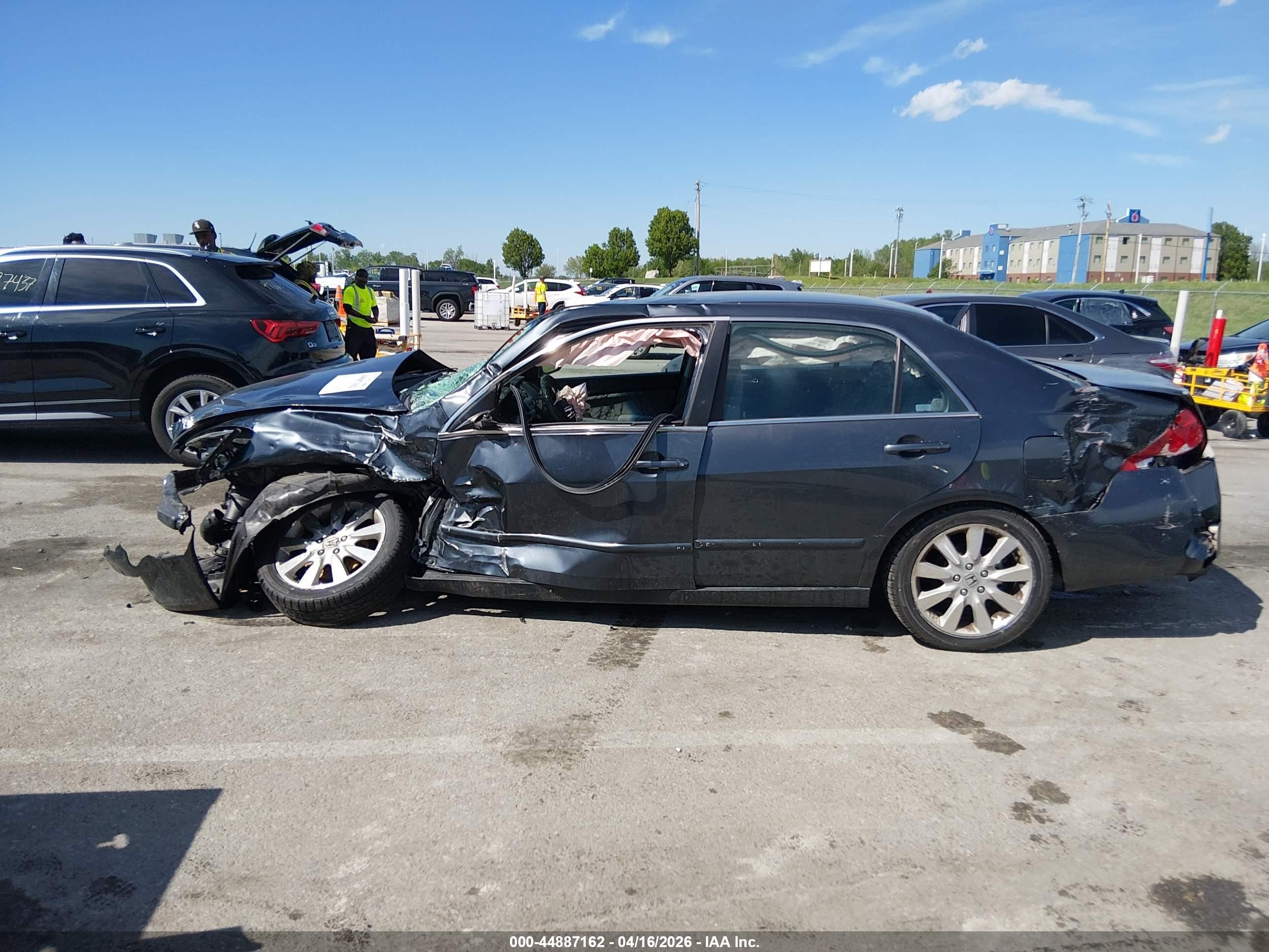 2007 Honda Accord 3.0 Se Gray vin: 1HGCM66487A036653