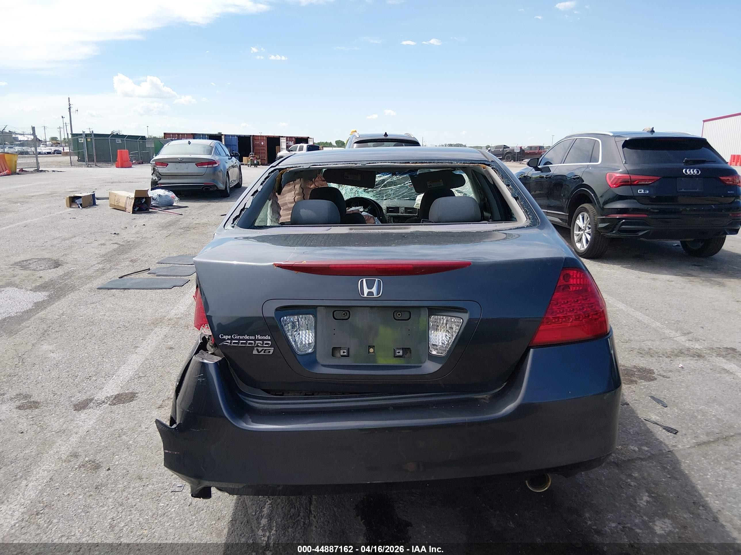 2007 Honda Accord 3.0 Se Gray vin: 1HGCM66487A036653
