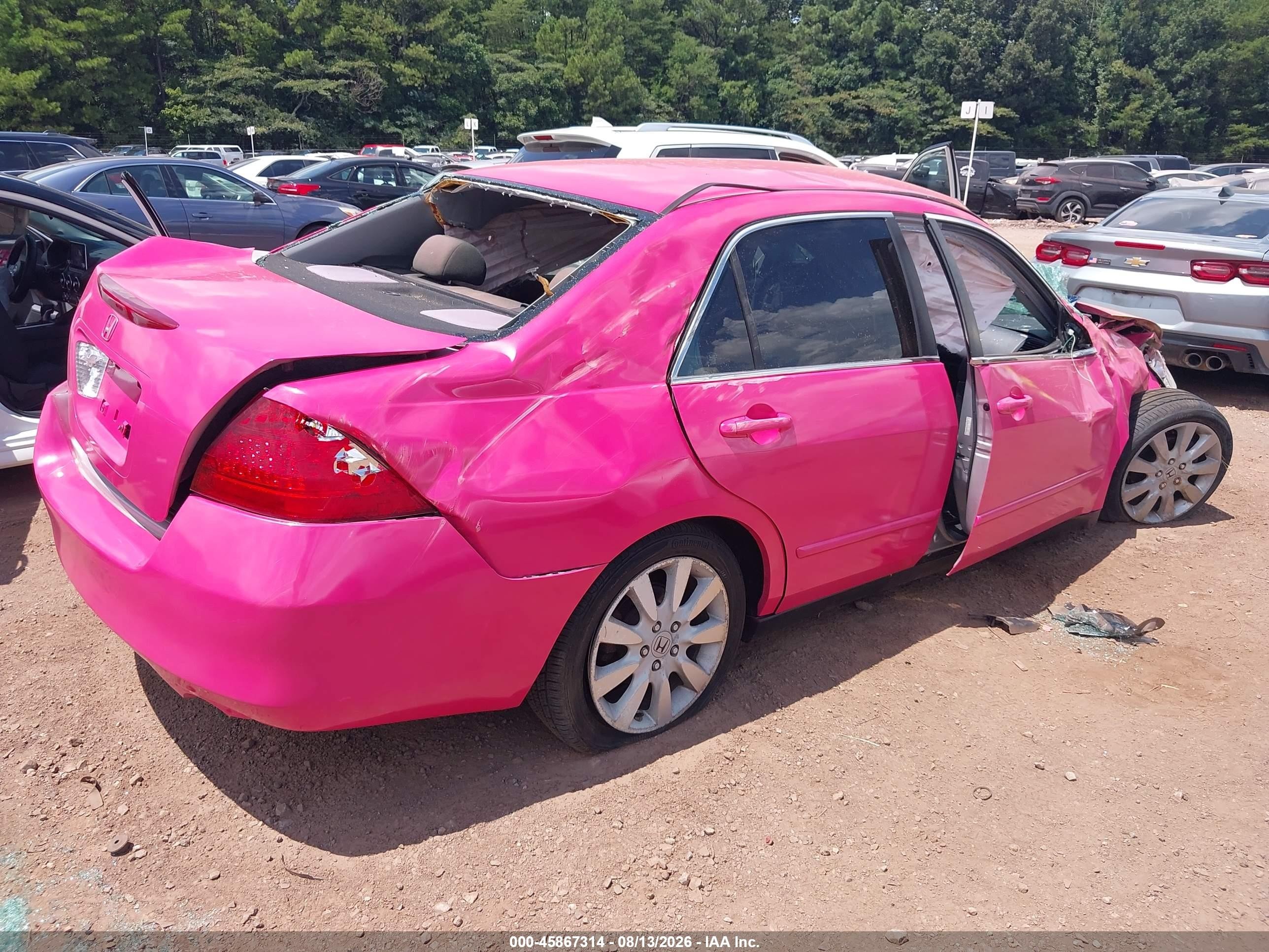 2007 Honda Accord 3.0 Se Pink vin: 1HGCM66487A070897