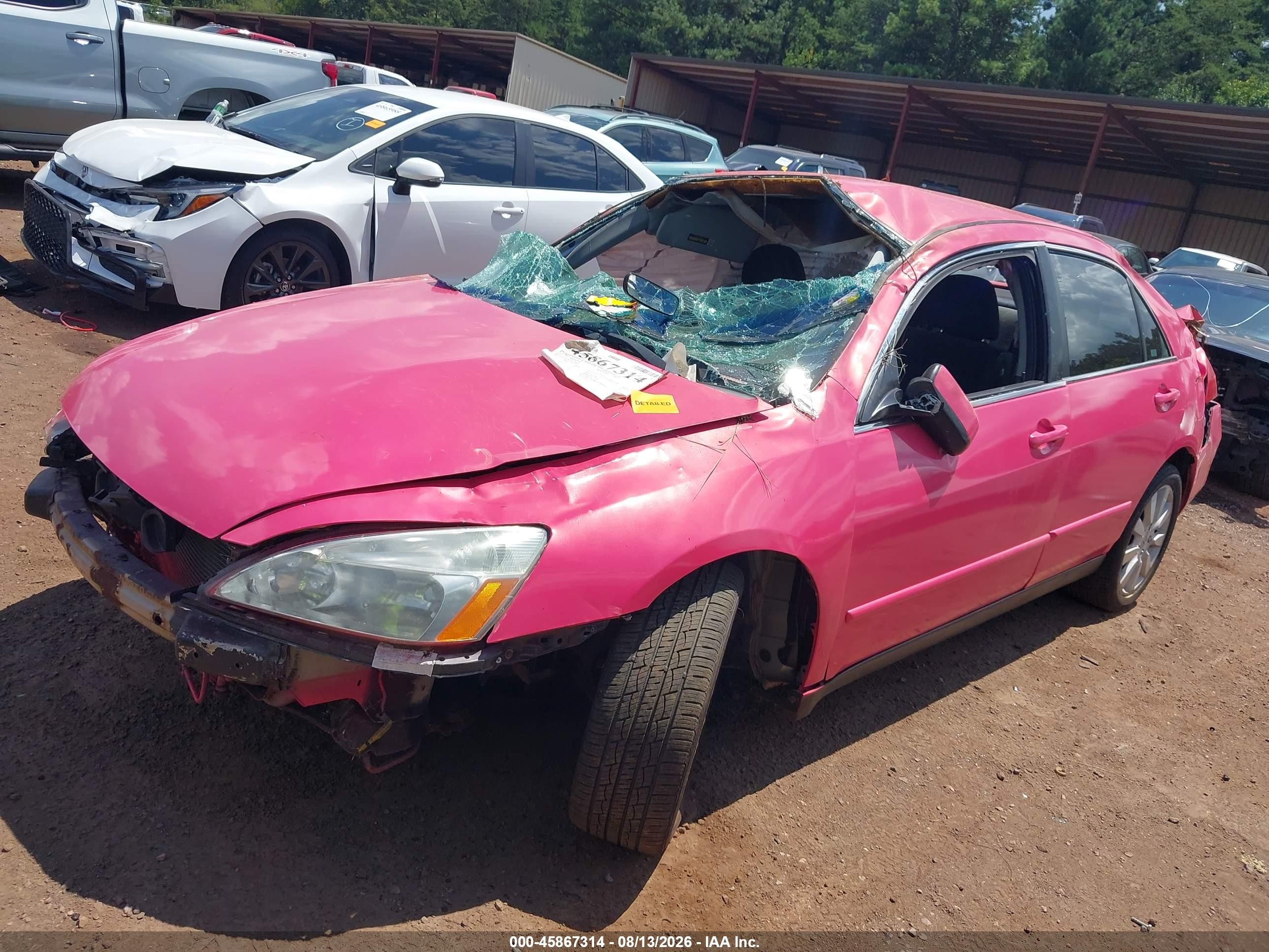 2007 Honda Accord 3.0 Se Pink vin: 1HGCM66487A070897