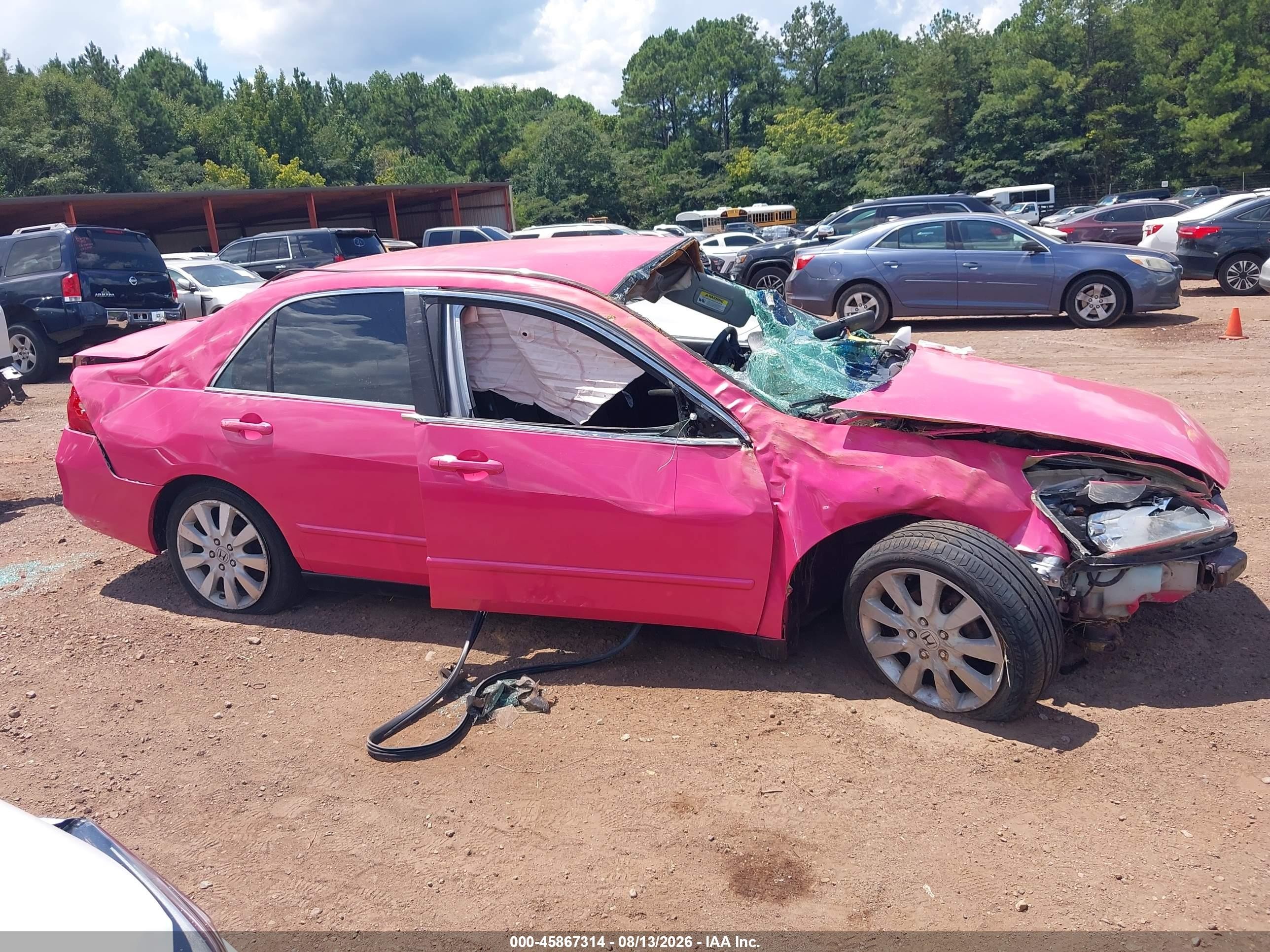 2007 Honda Accord 3.0 Se Pink vin: 1HGCM66487A070897