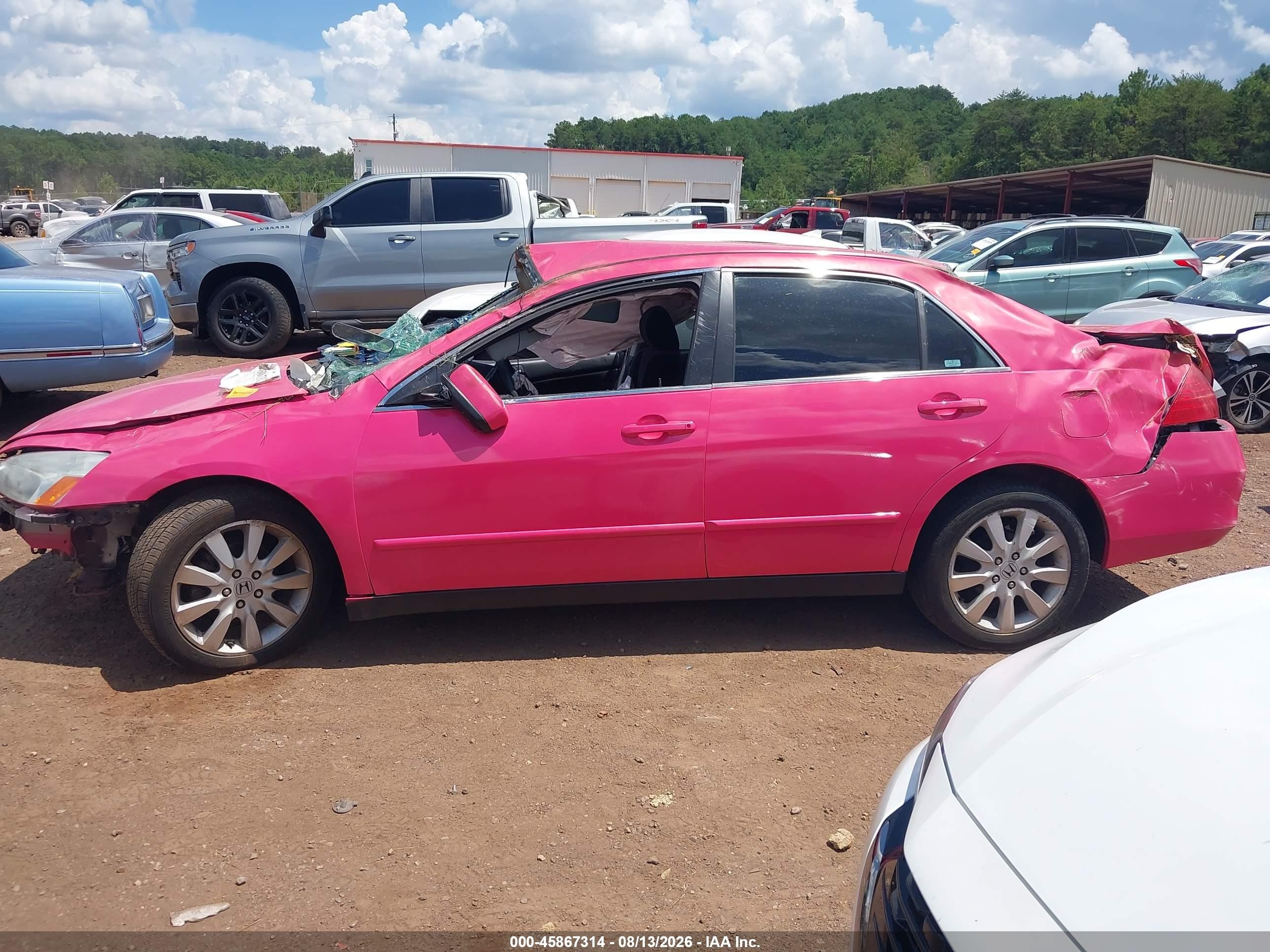 2007 Honda Accord 3.0 Se Pink vin: 1HGCM66487A070897