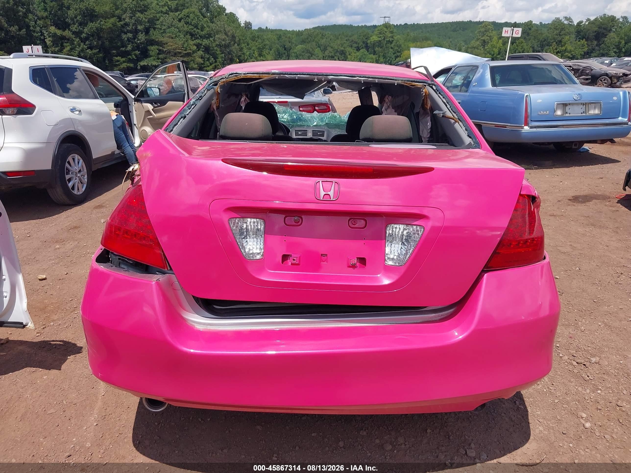 2007 Honda Accord 3.0 Se Pink vin: 1HGCM66487A070897