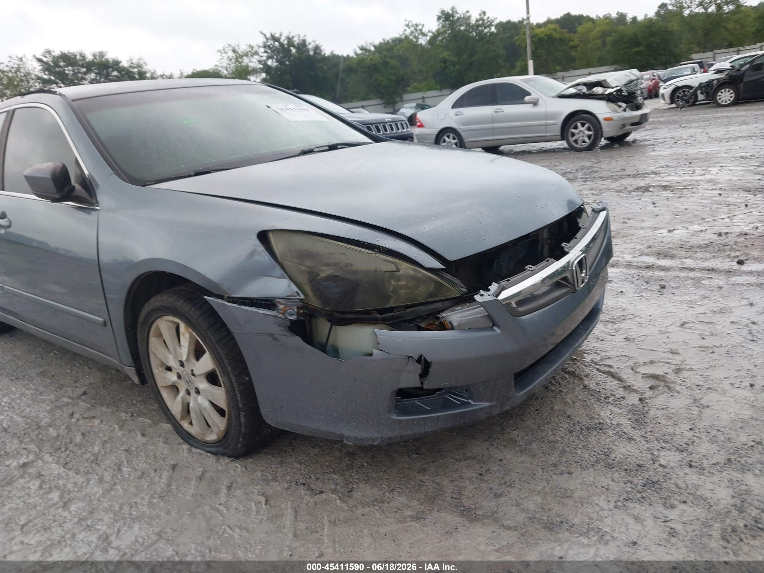 2007 Honda Accord 3.0 Se Light Blue vin: 1HGCM66487A082094