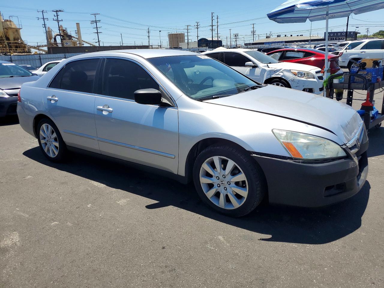 2007 Honda Accord Se Silver vin: 1HGCM66487A092334