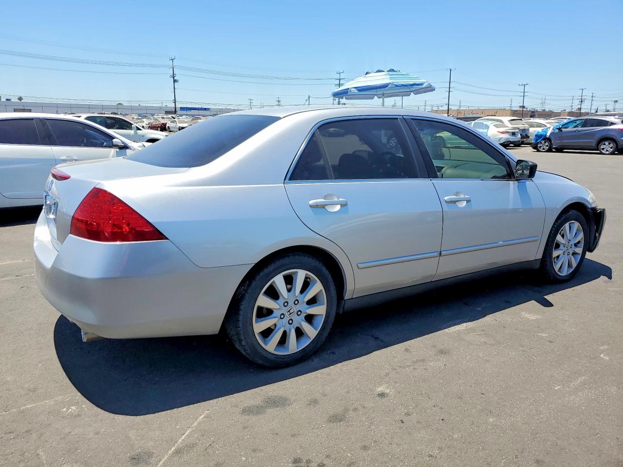 2007 Honda Accord Se Silver vin: 1HGCM66487A092334