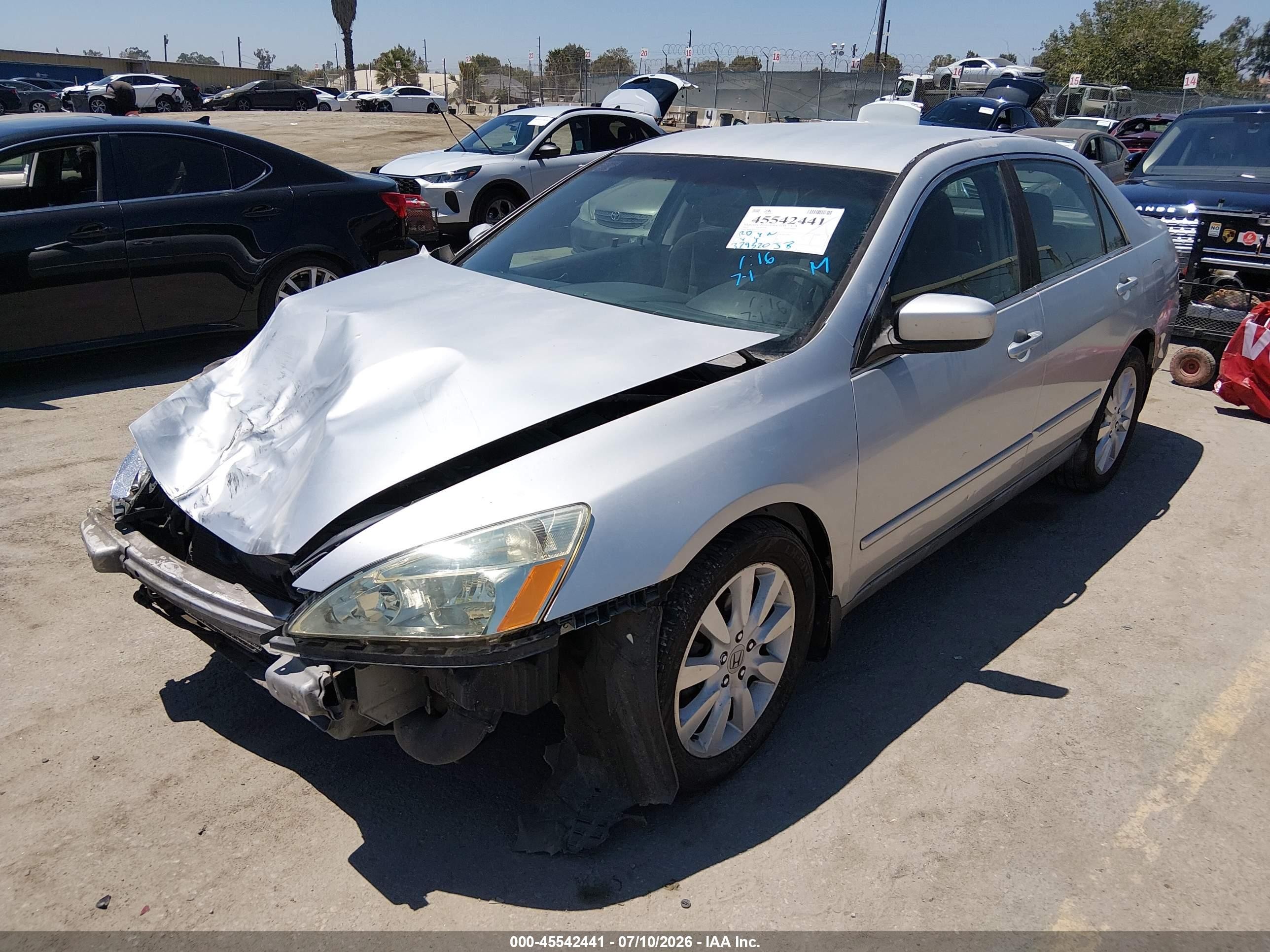 2007 Honda Accord 3.0 Se Gray vin: 1HGCM66497A038167