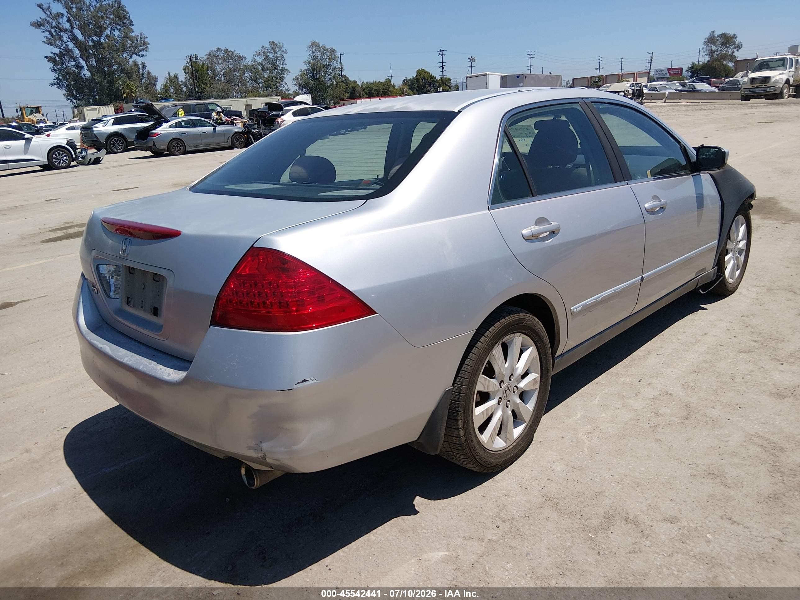 2007 Honda Accord 3.0 Se Gray vin: 1HGCM66497A038167