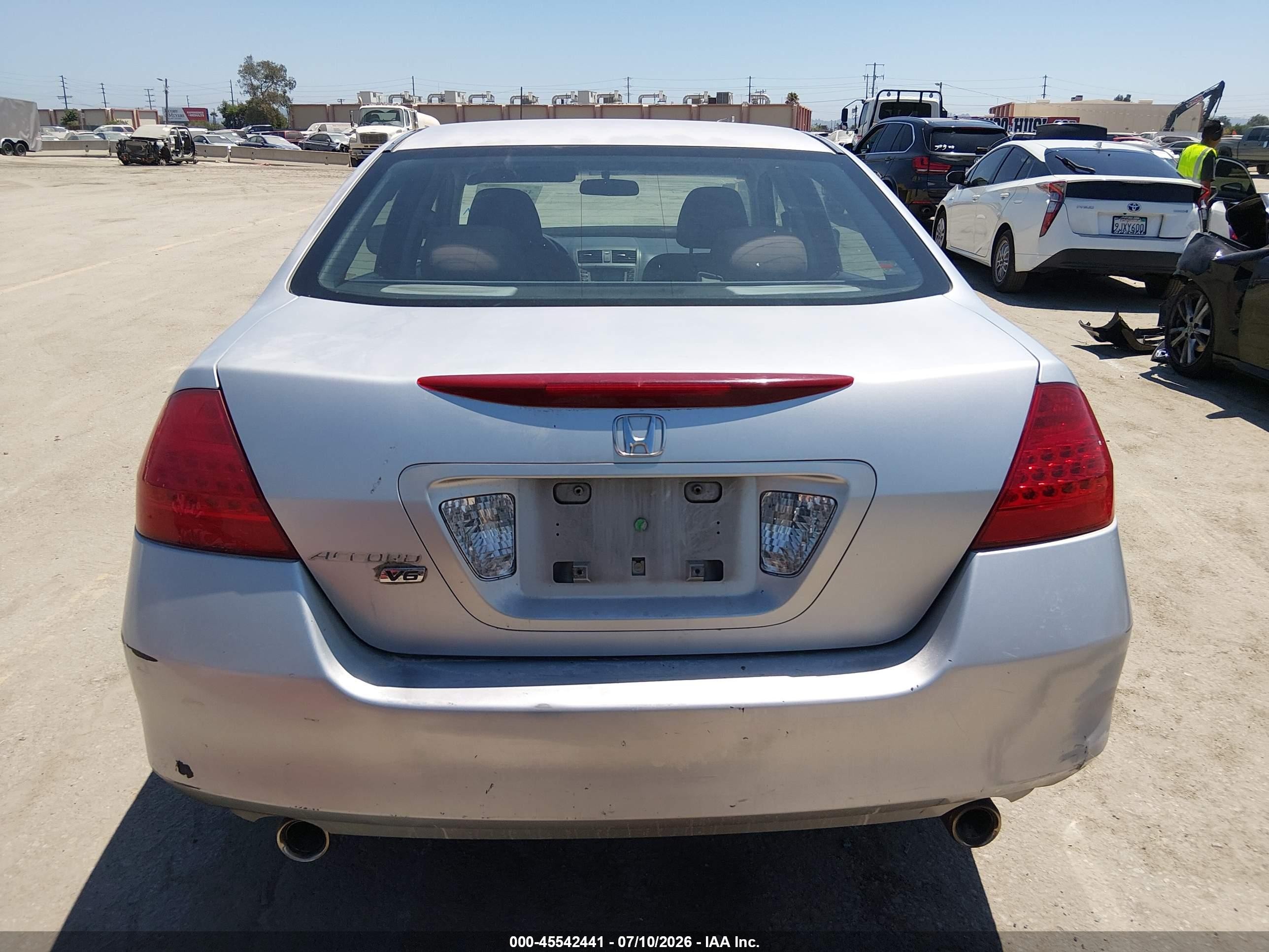 2007 Honda Accord 3.0 Se Gray vin: 1HGCM66497A038167