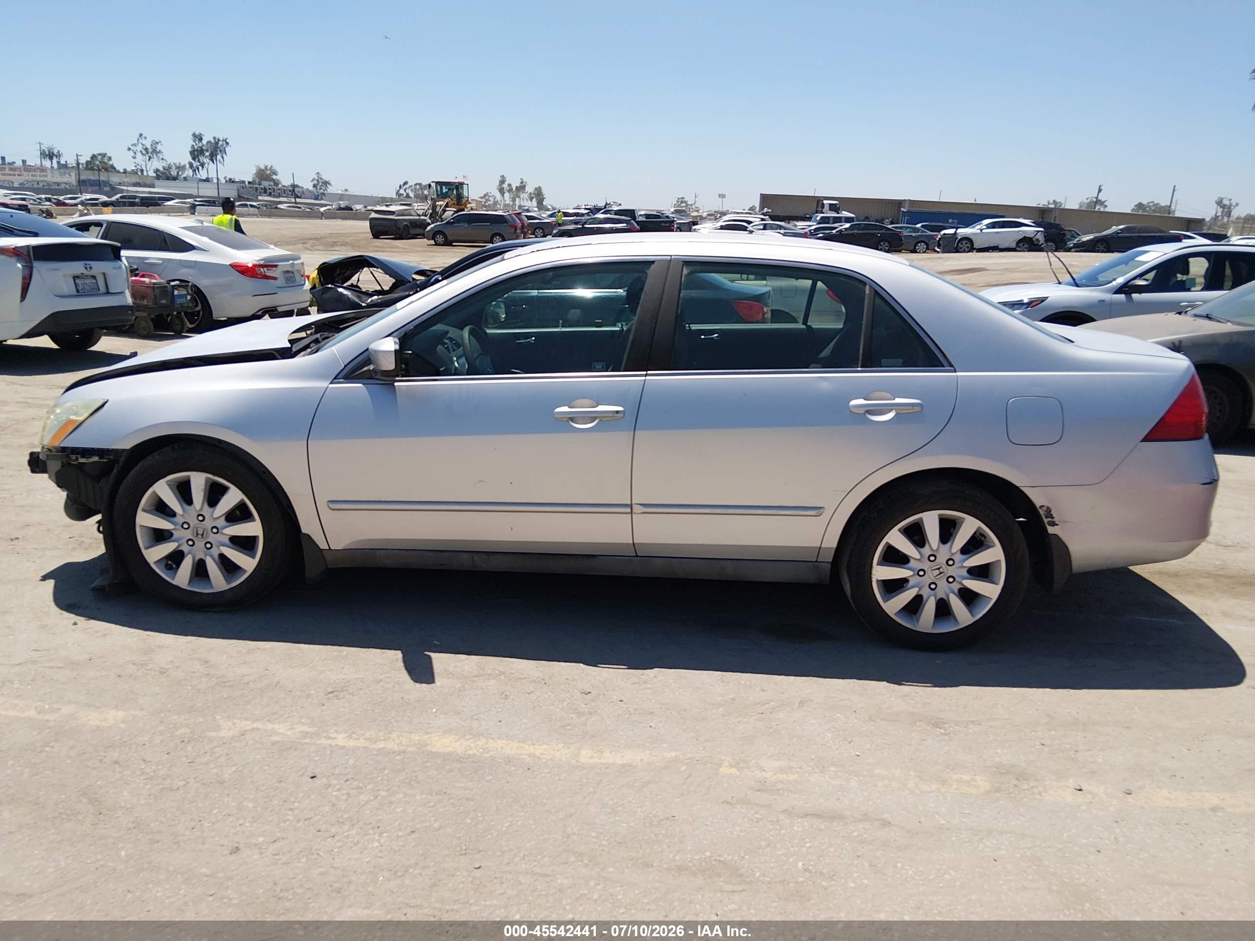 2007 Honda Accord 3.0 Se Gray vin: 1HGCM66497A038167