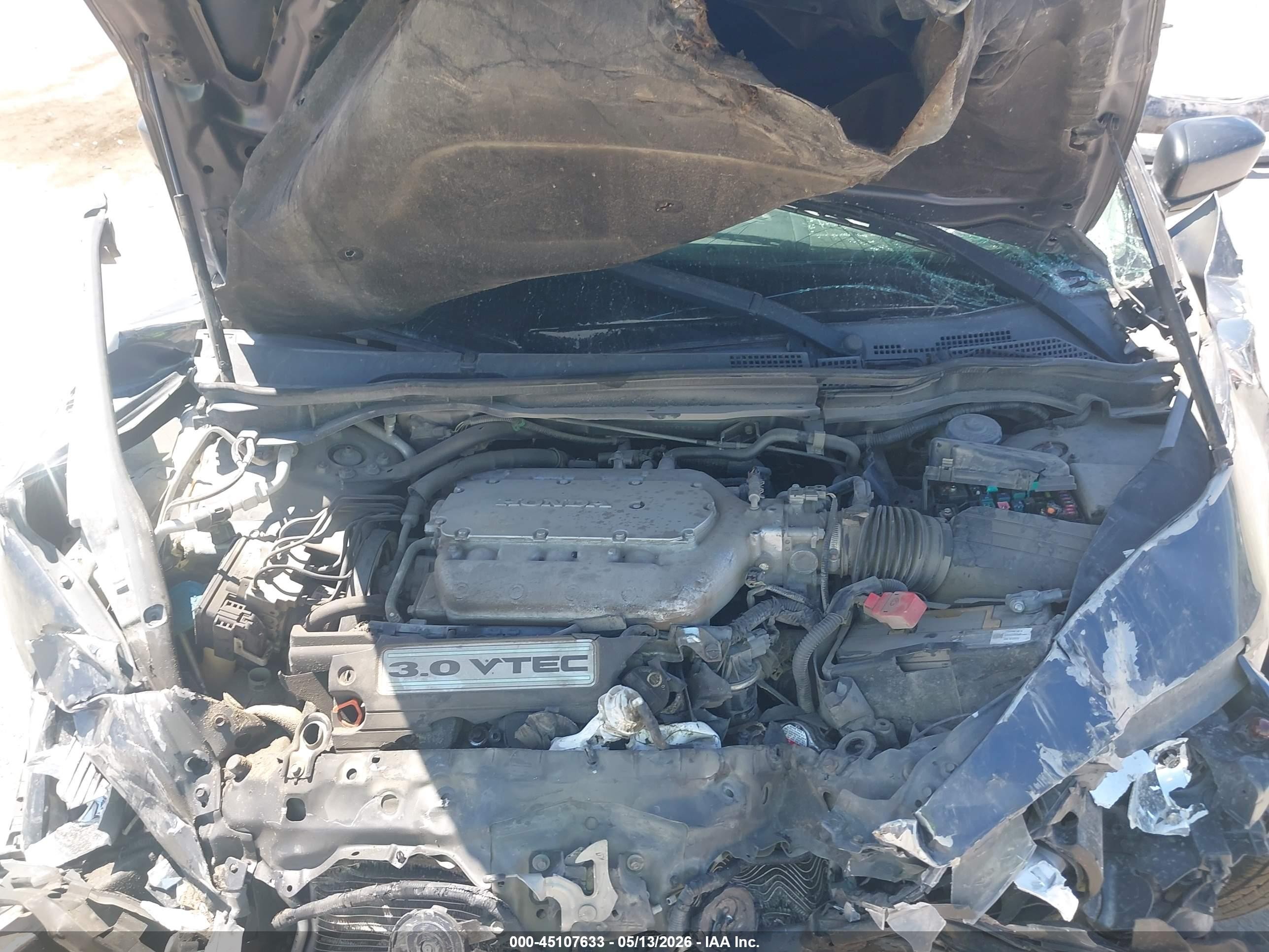 2007 Honda Accord 3.0 Se Gray vin: 1HGCM66497A105172