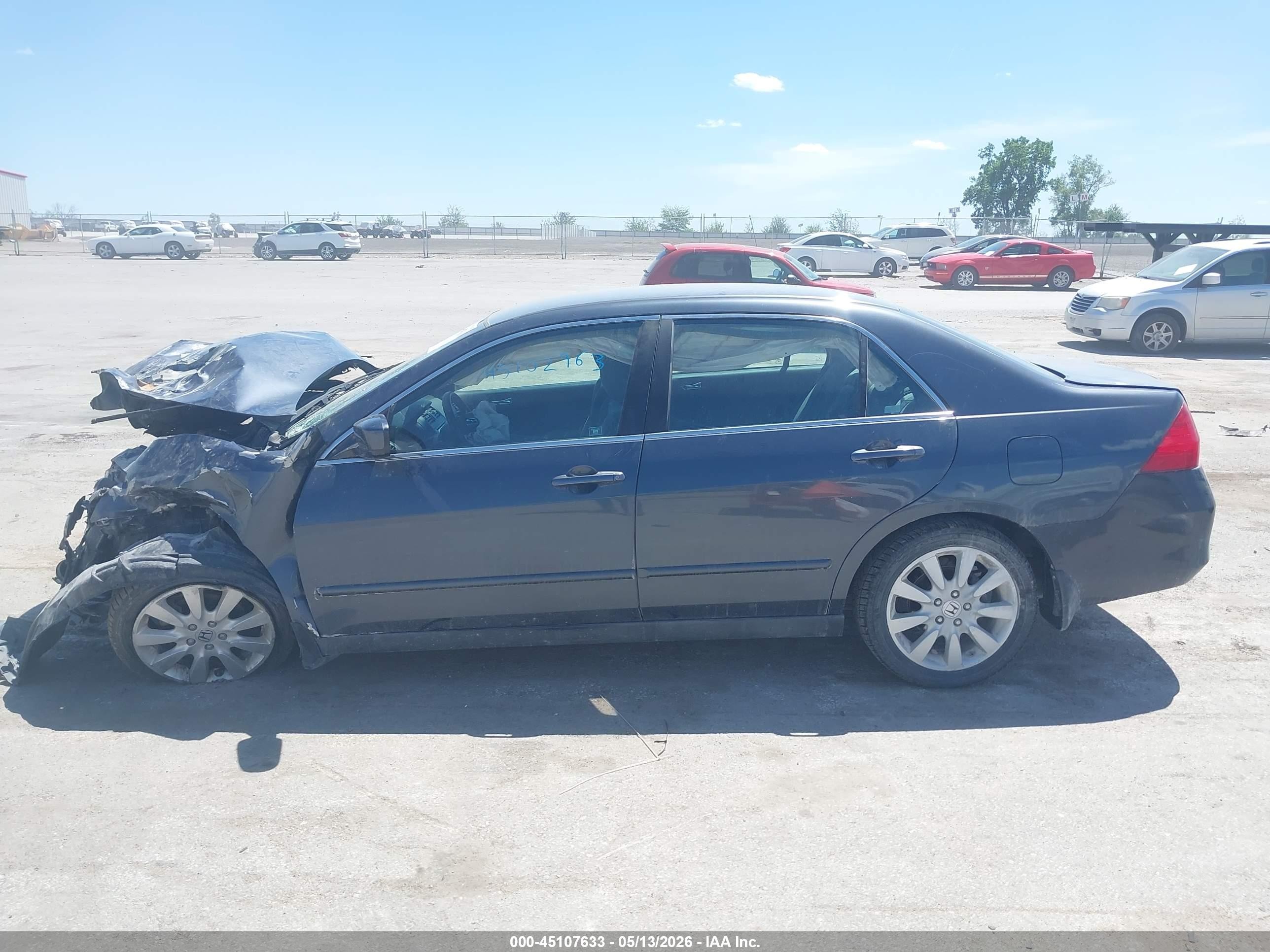 2007 Honda Accord 3.0 Se Gray vin: 1HGCM66497A105172